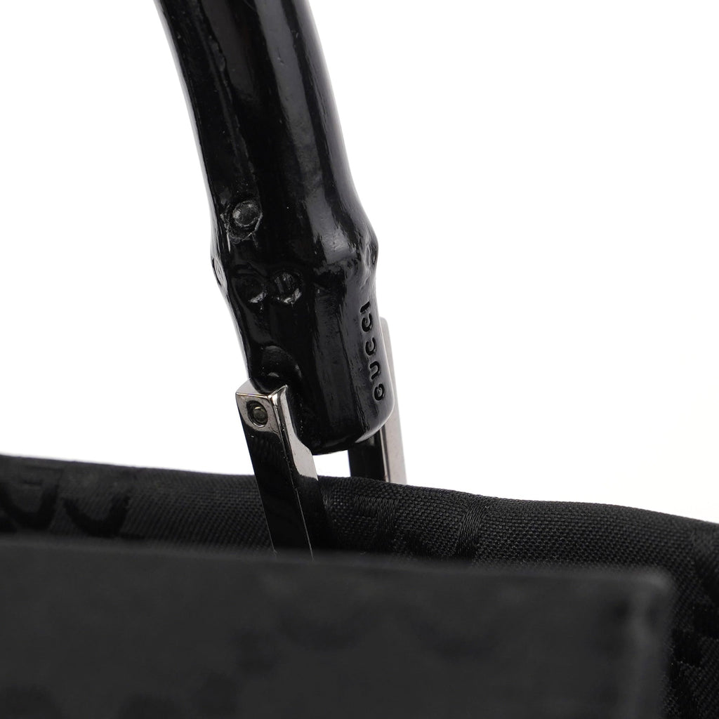 Black GG Bamboo 2-Way Tote