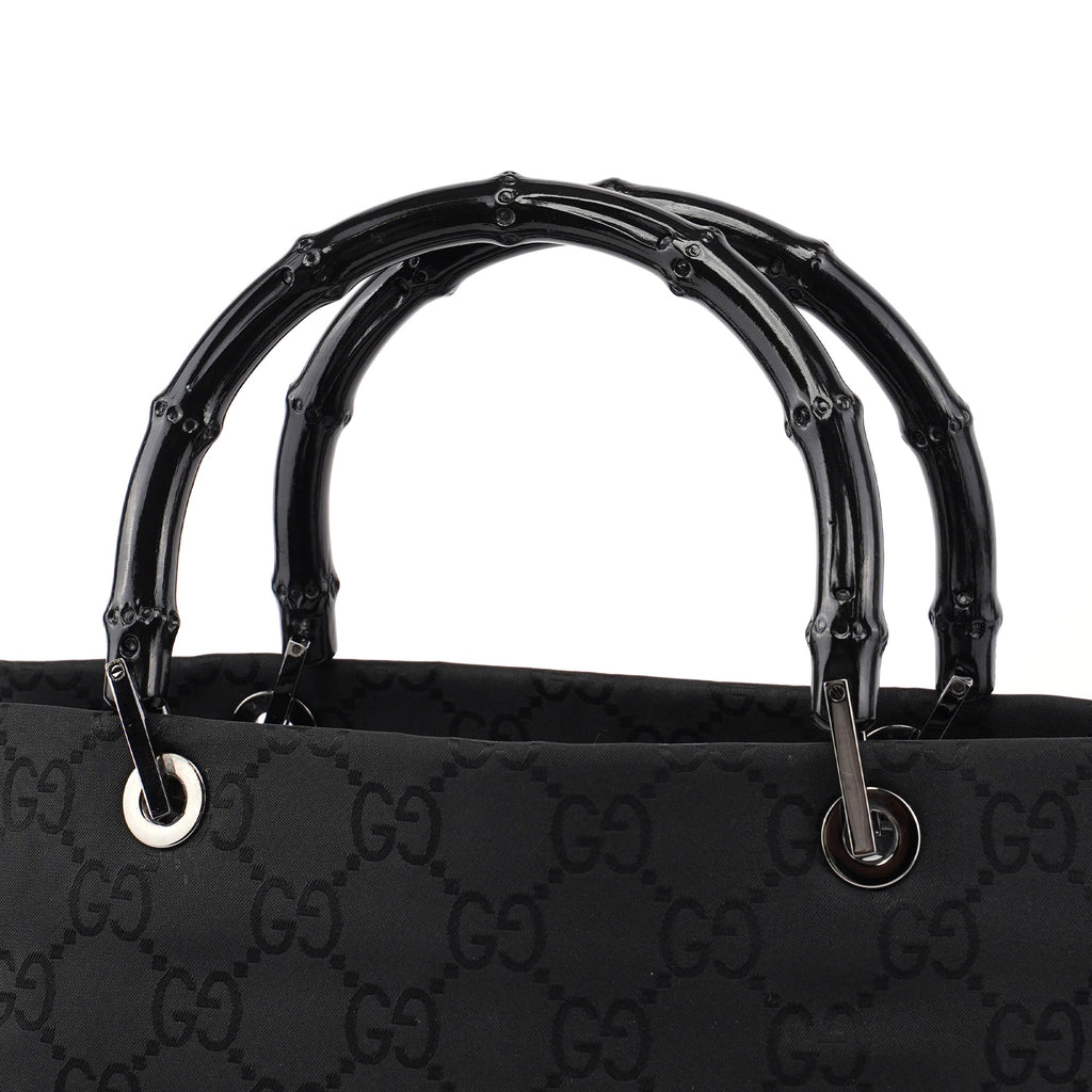 Black GG Bamboo 2-Way Tote