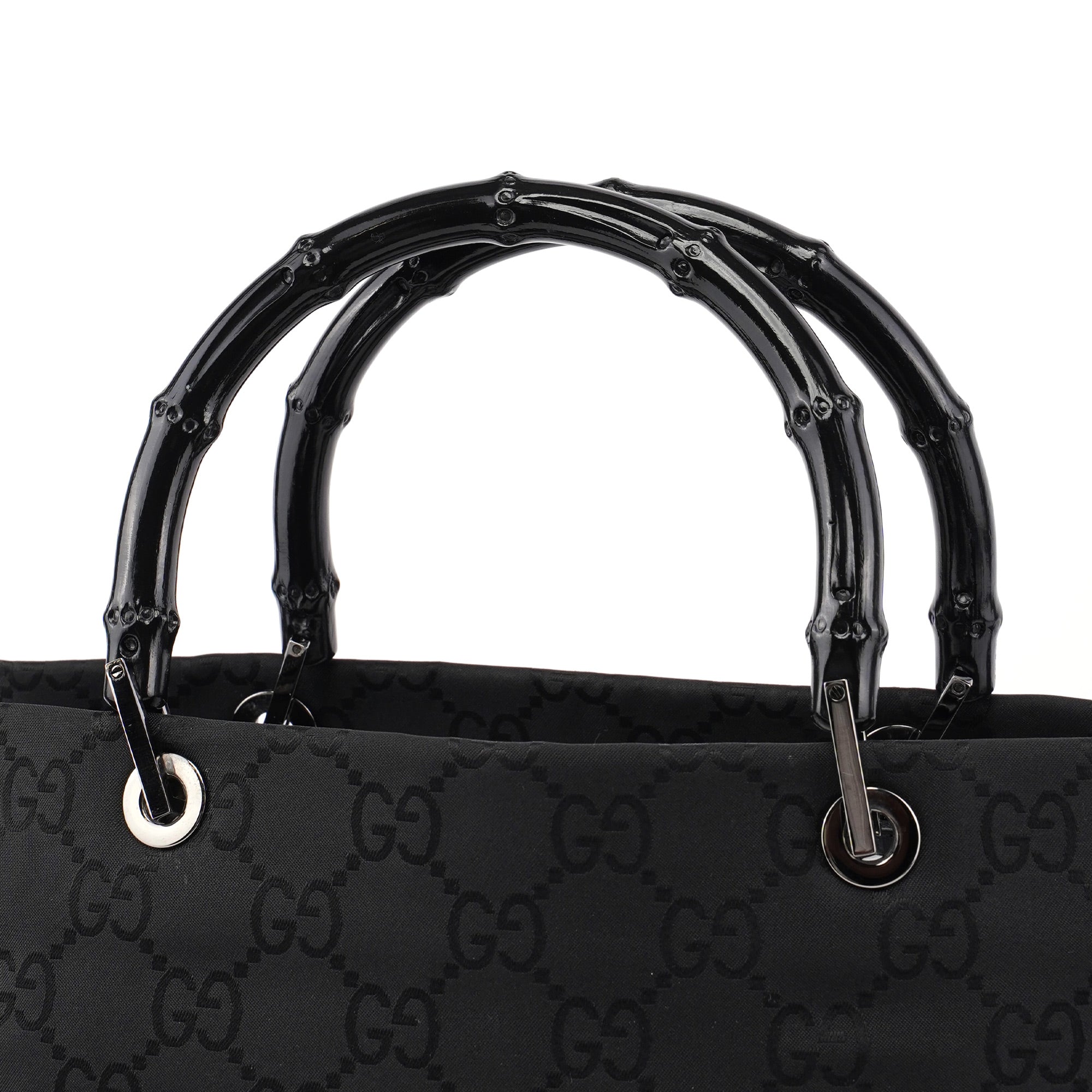 Black GG Bamboo 2-Way Tote
