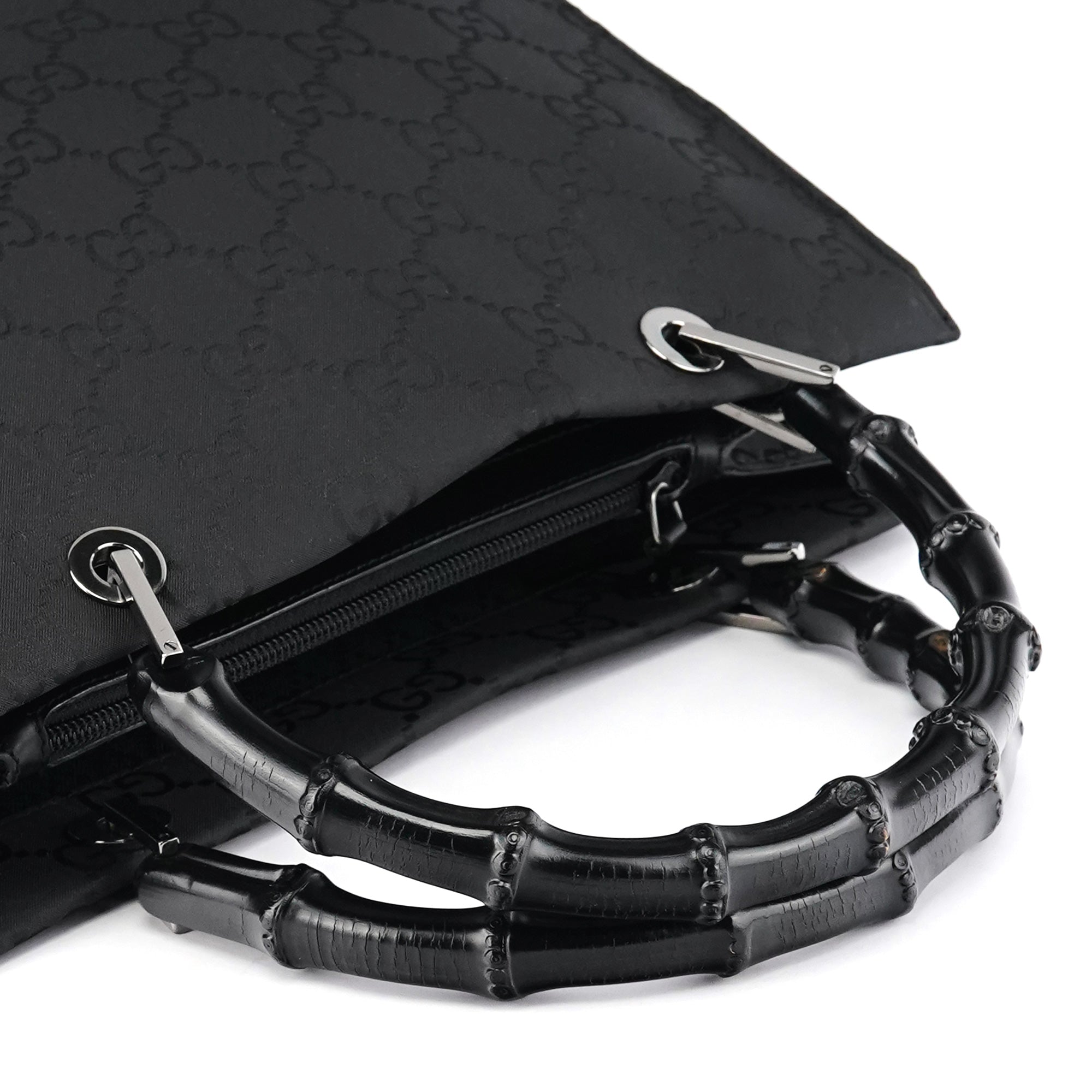 Black GG Bamboo 2-Way Tote Bag