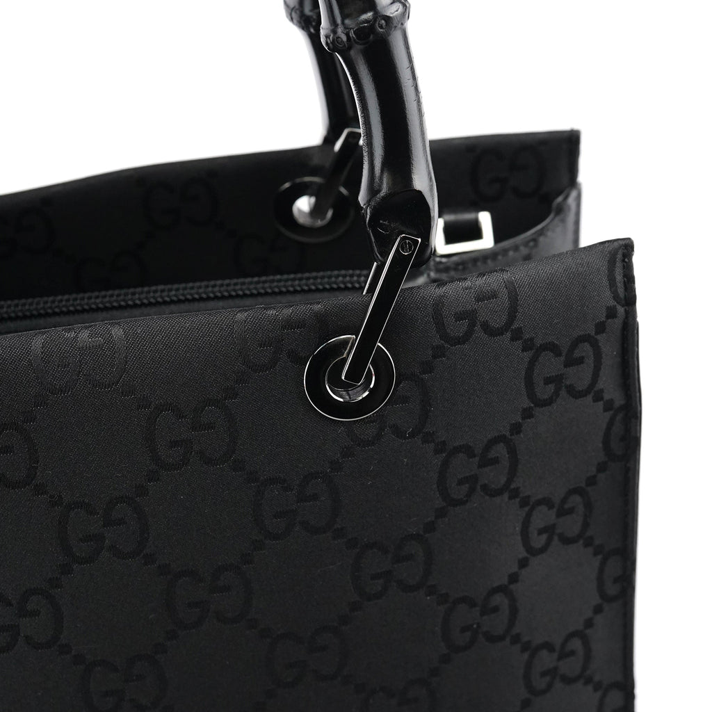 Black GG Bamboo 2-Way Tote Bag