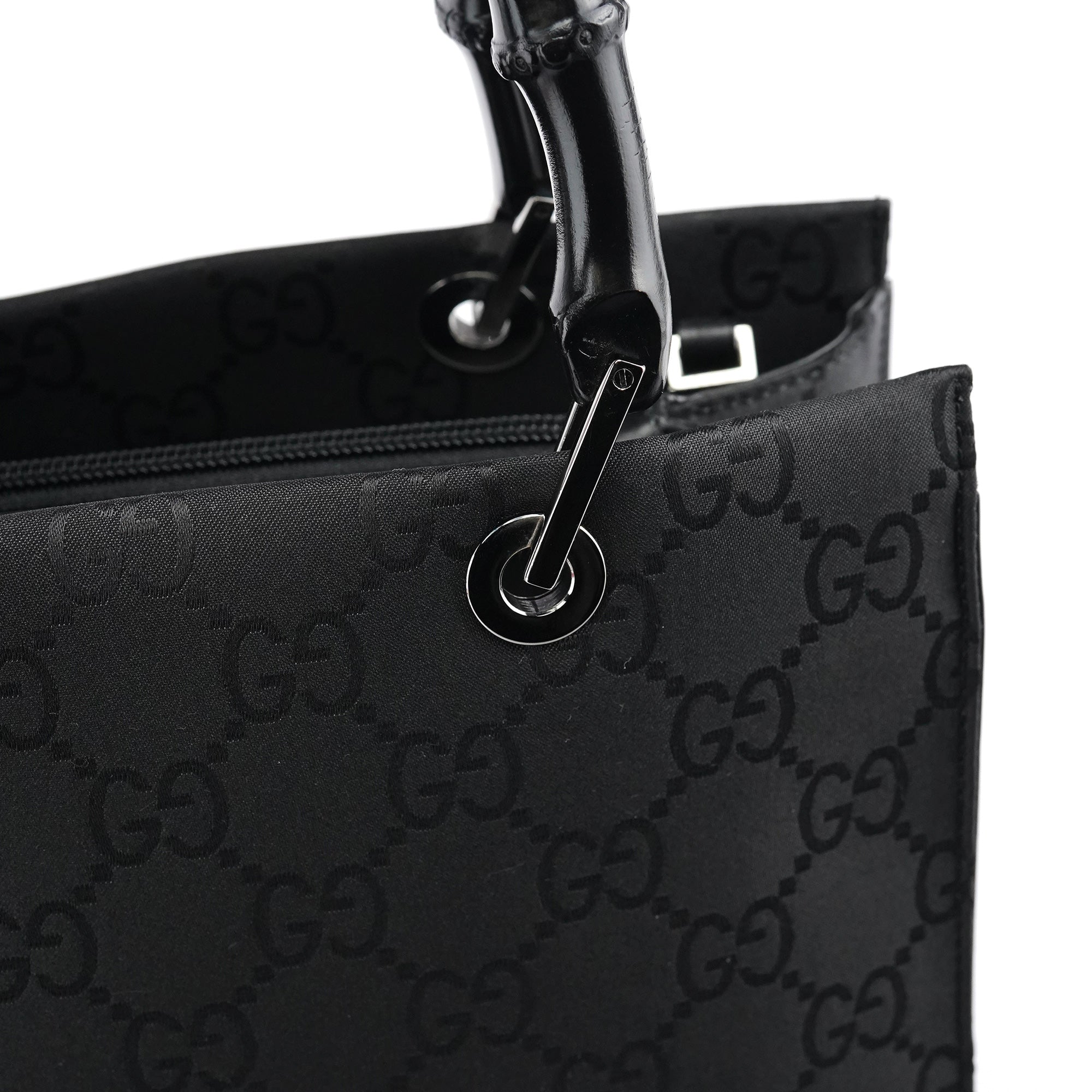 Black GG Bamboo 2-Way Tote Bag