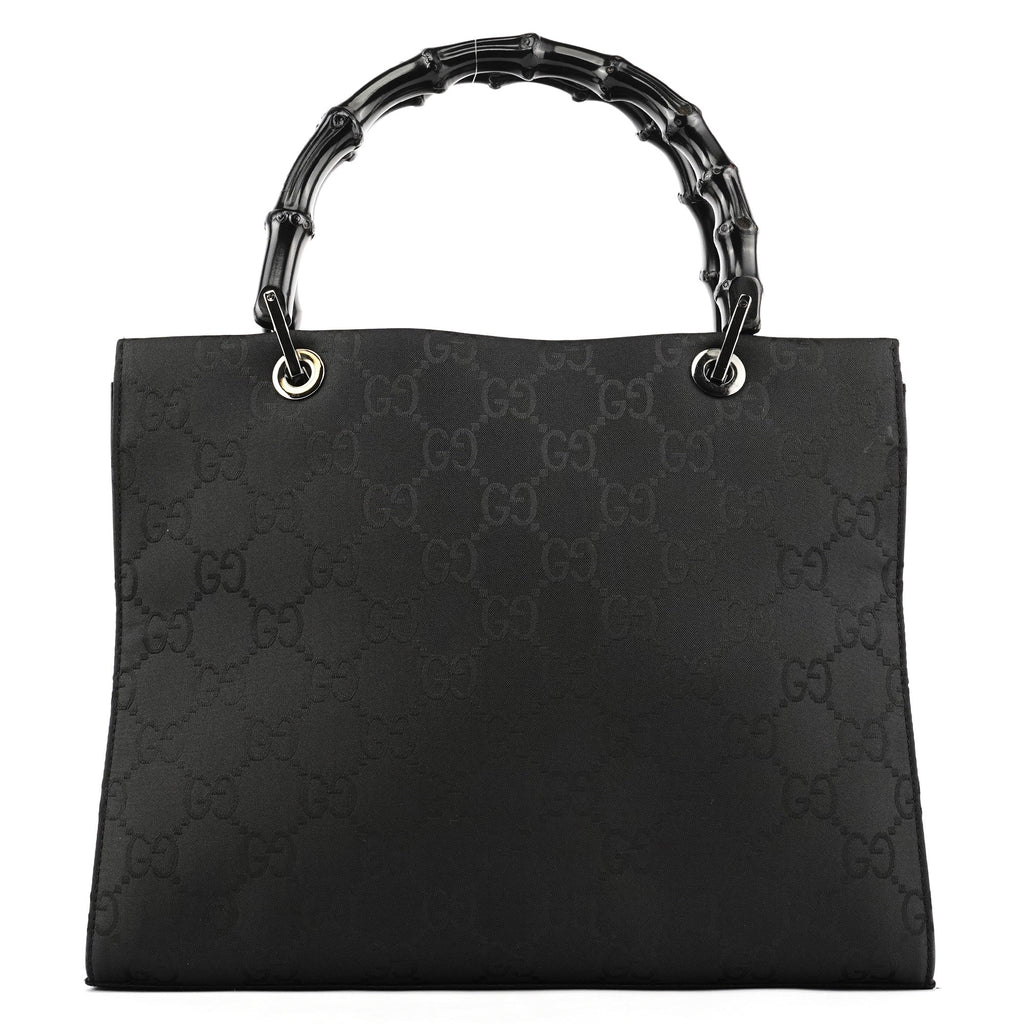 Black GG Bamboo 2-Way Tote Bag