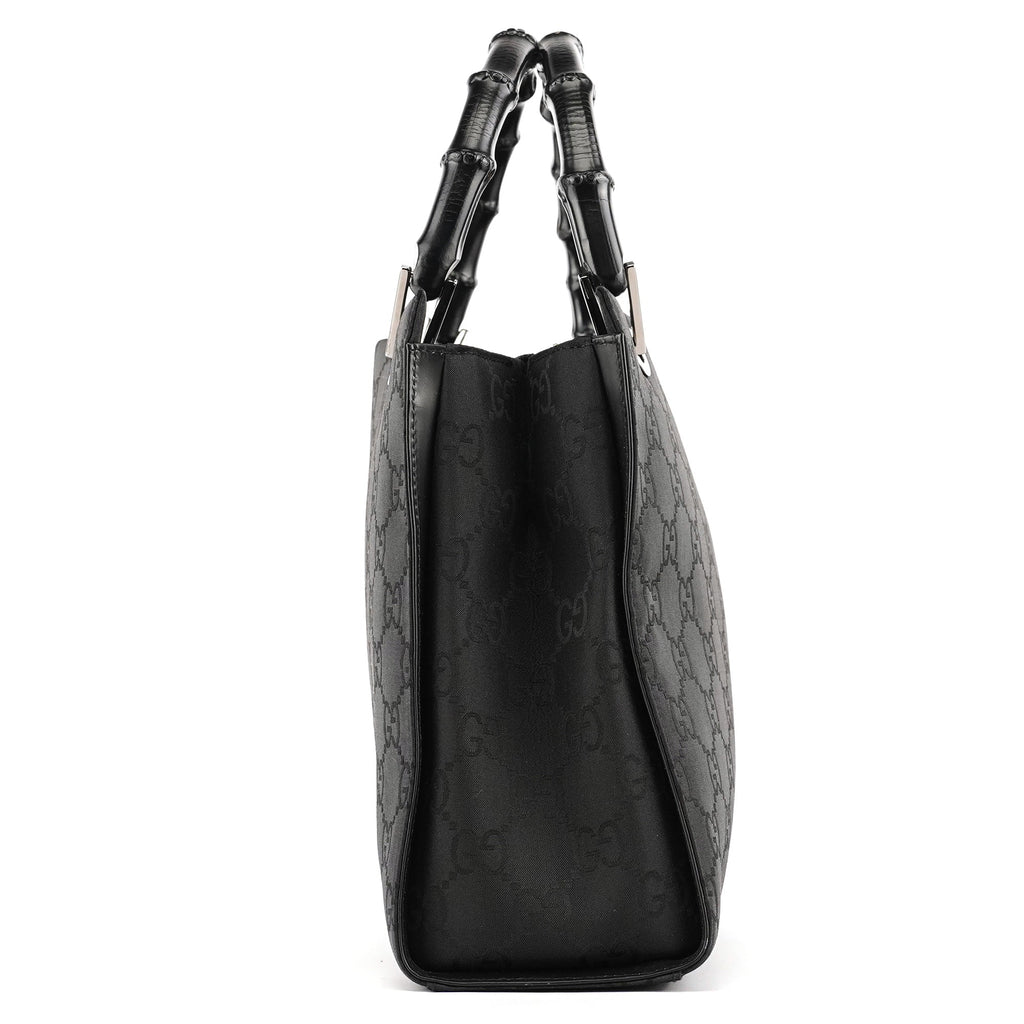 Black GG Bamboo 2-Way Tote Bag