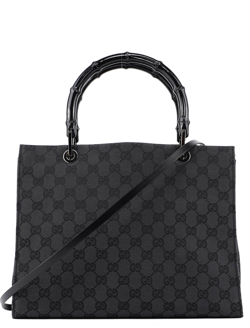 Black GG Bamboo 2-Way Tote Bag