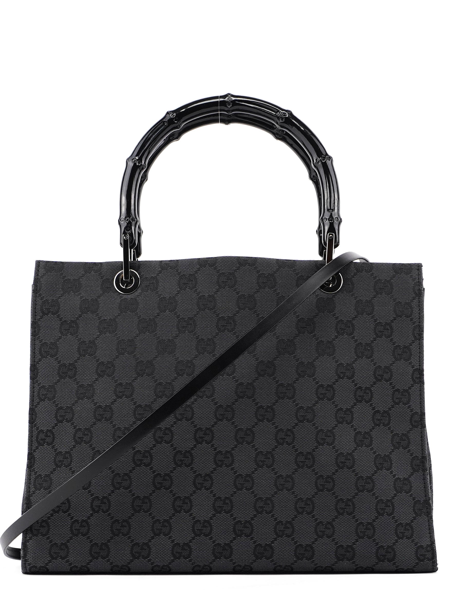 Black GG Bamboo 2-Way Tote Bag