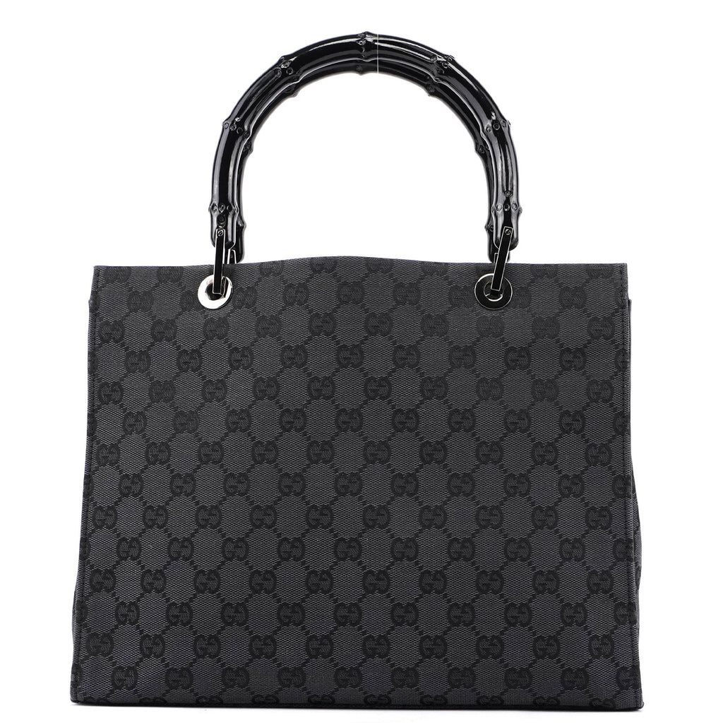 Black GG Bamboo 2-Way Tote Bag