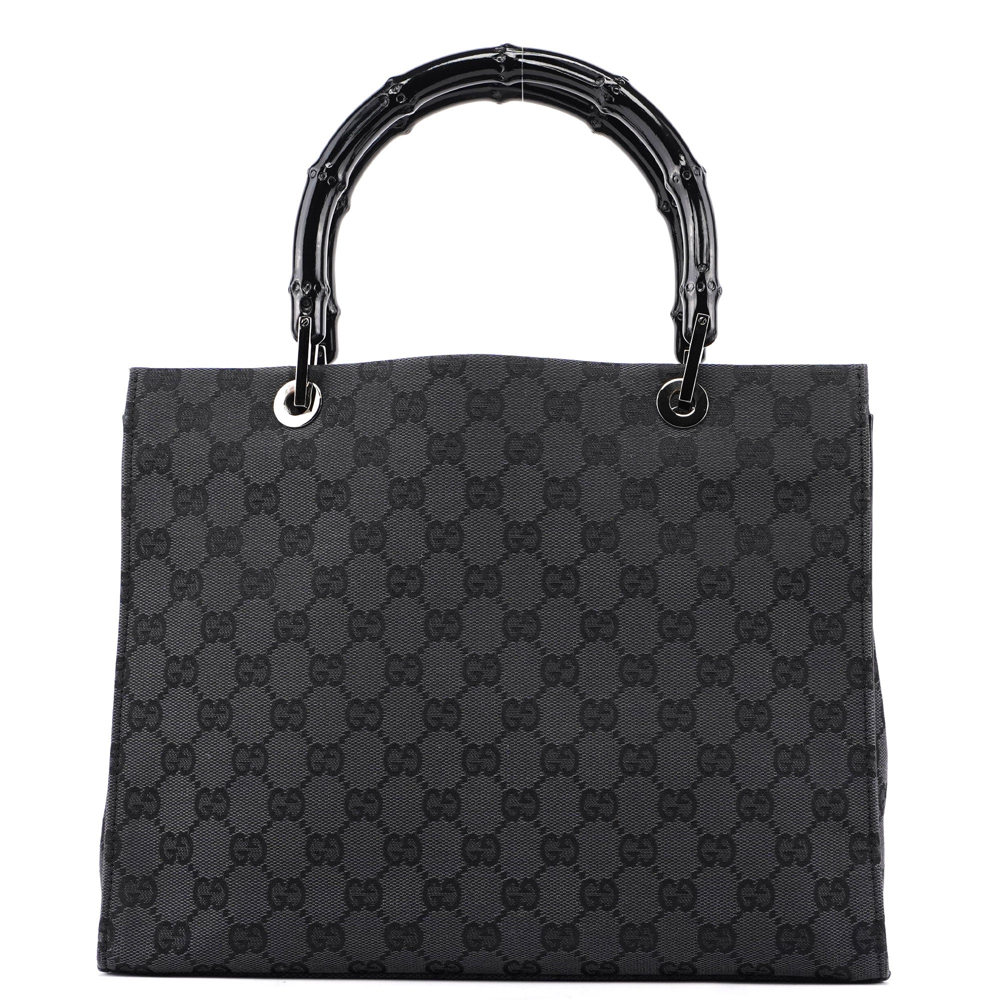 Black GG Bamboo 2-Way Tote Bag