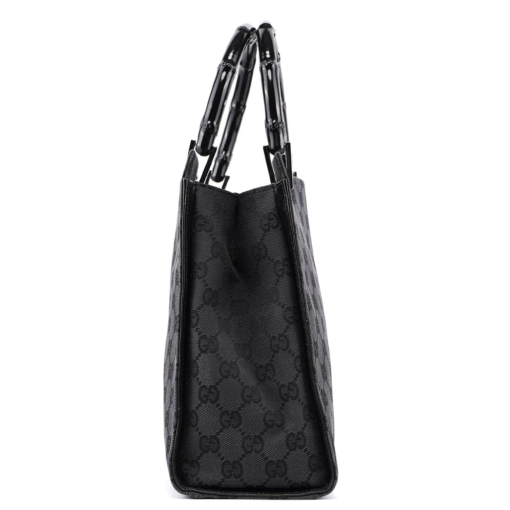 Black GG Bamboo 2-Way Tote Bag