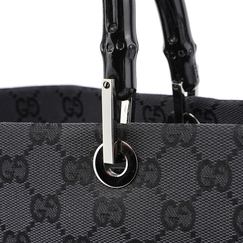 Black GG Bamboo 2-Way Tote Bag