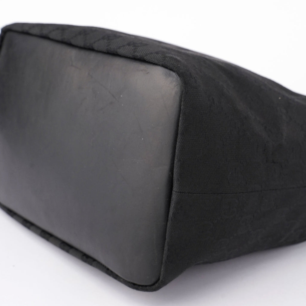 Black GG Bamboo Hobo Shoulder Bag