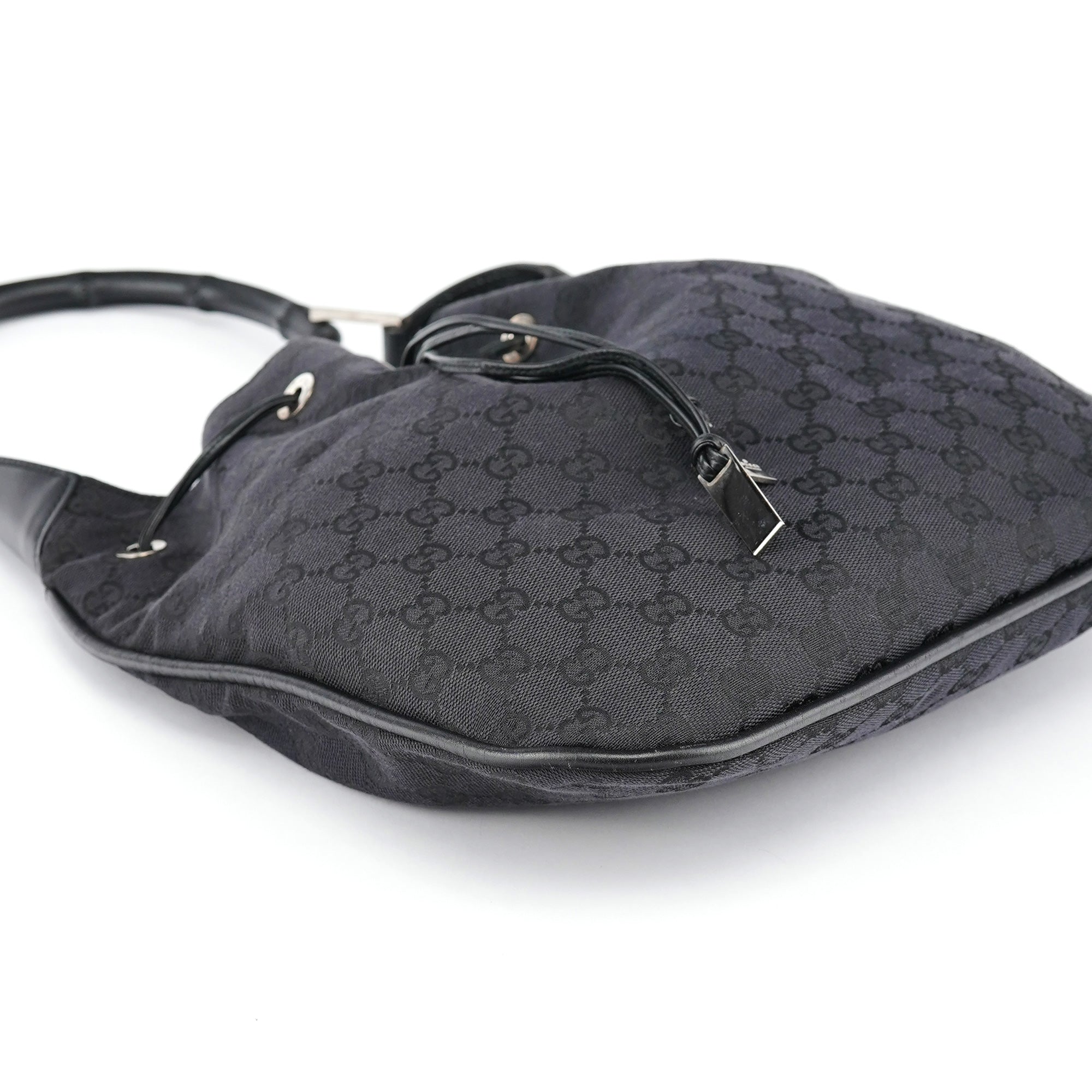 Black GG Bamboo Shoulder Bag