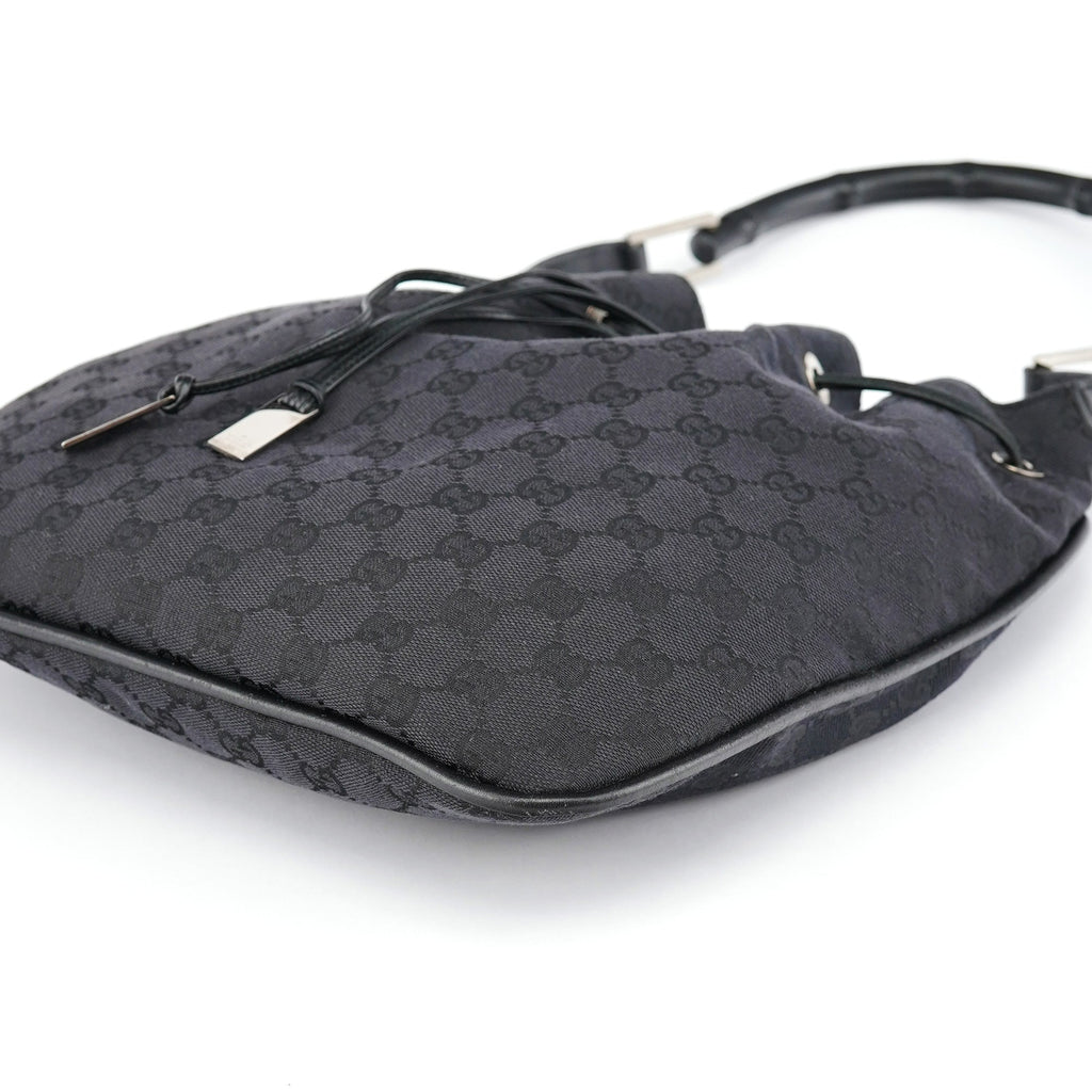 Black GG Bamboo Shoulder Bag