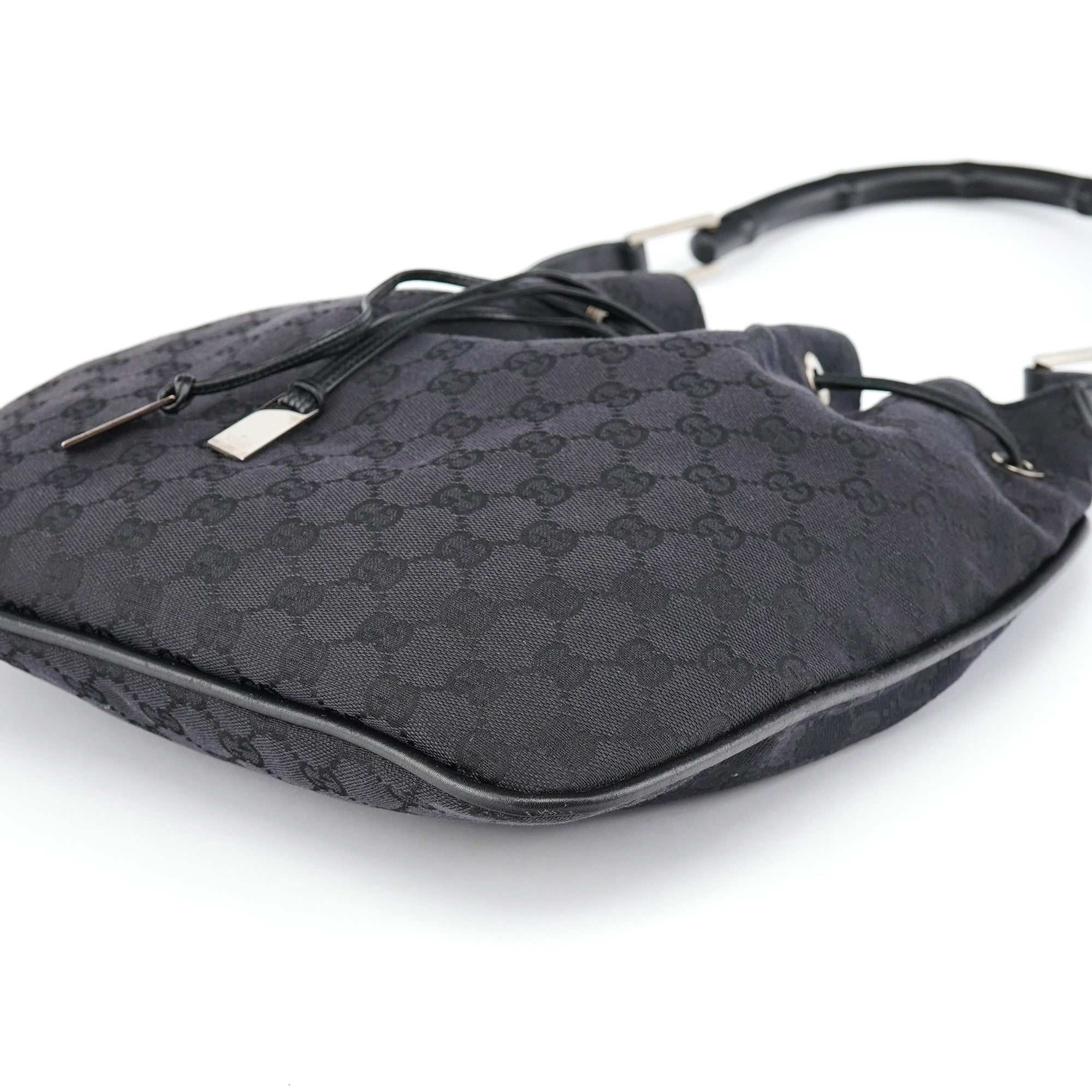 Black GG Bamboo Shoulder Bag