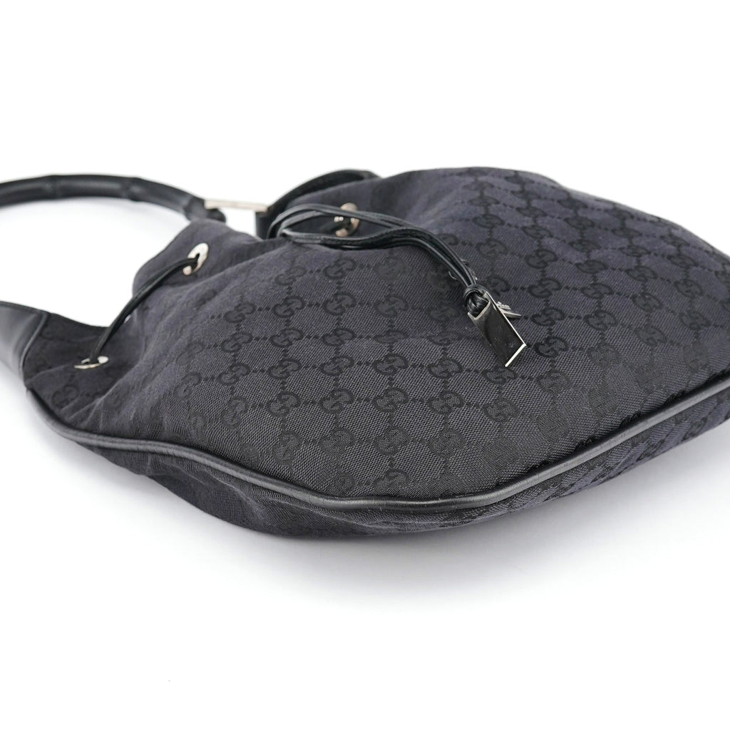 Black GG Bamboo Shoulder Bag