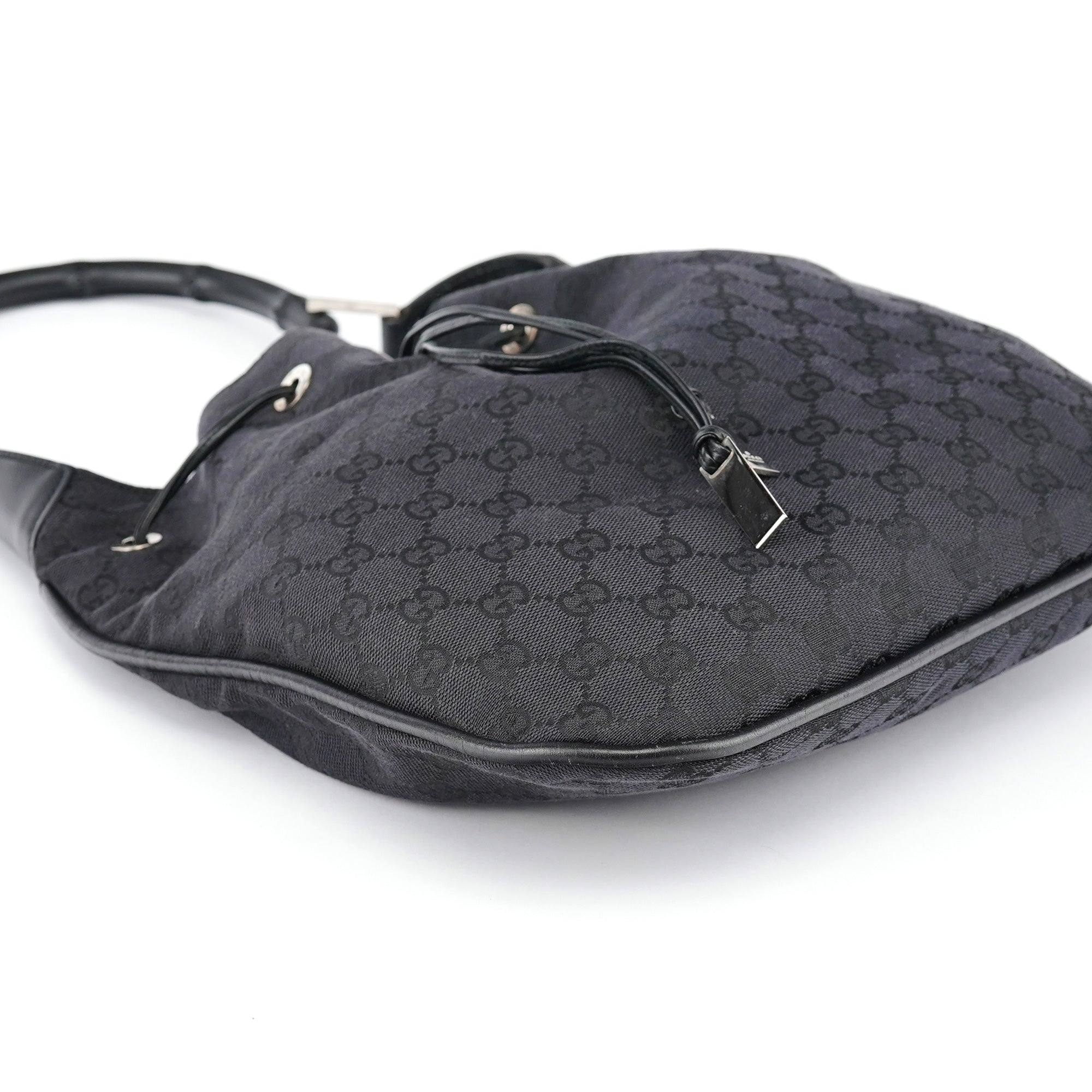 Black GG Bamboo Shoulder Bag