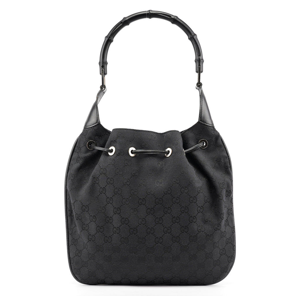 Black GG Bamboo Shoulder Bag