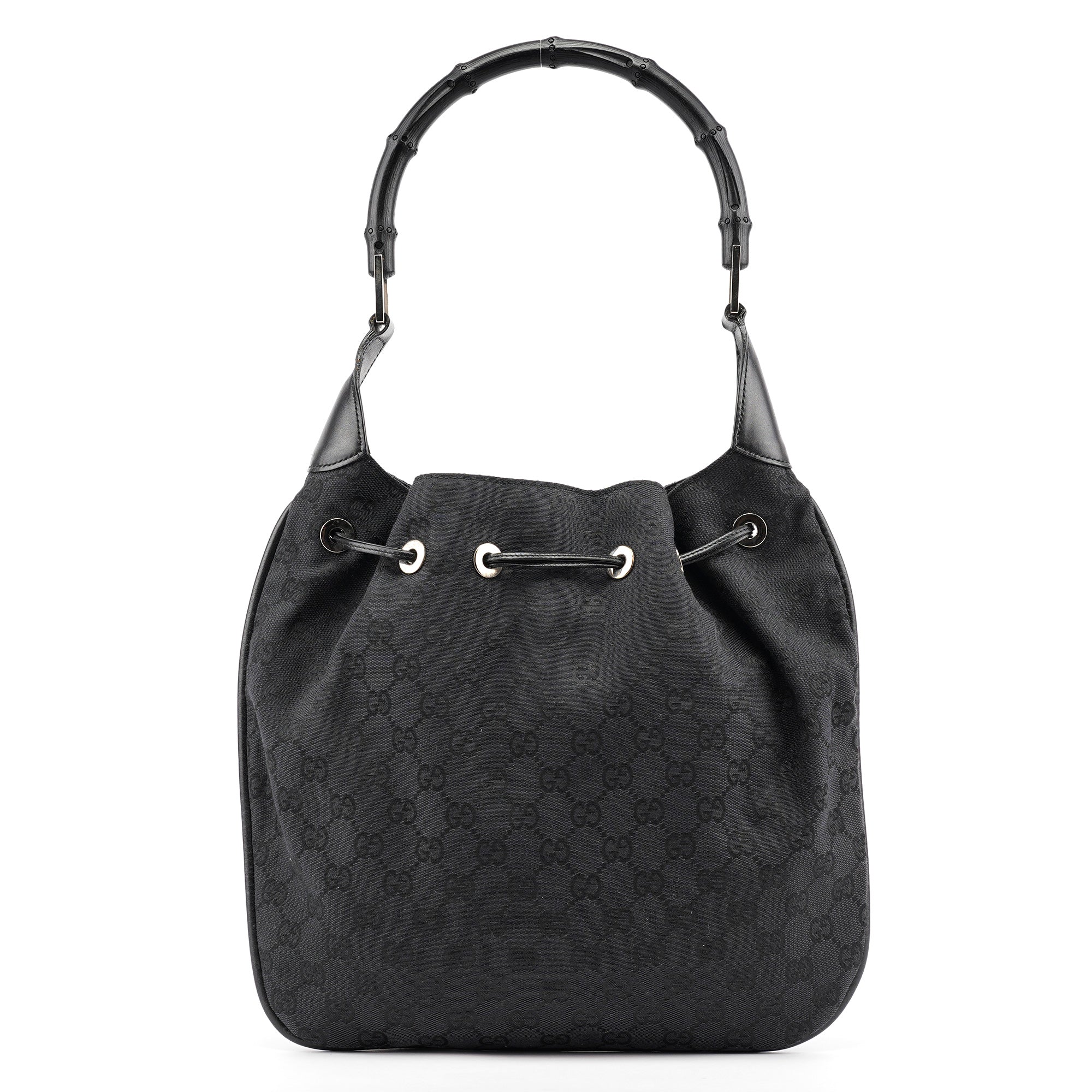 Black GG Bamboo Shoulder Bag