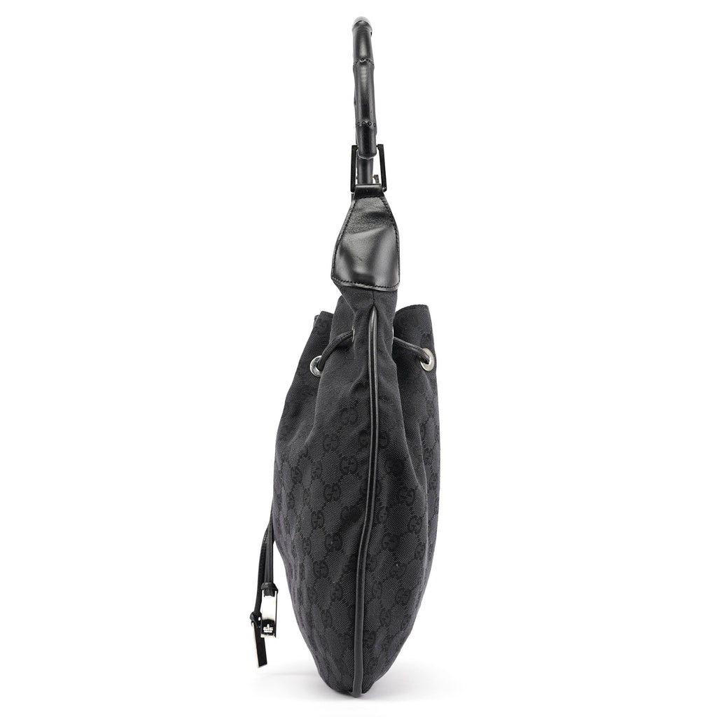 Black GG Bamboo Shoulder Bag