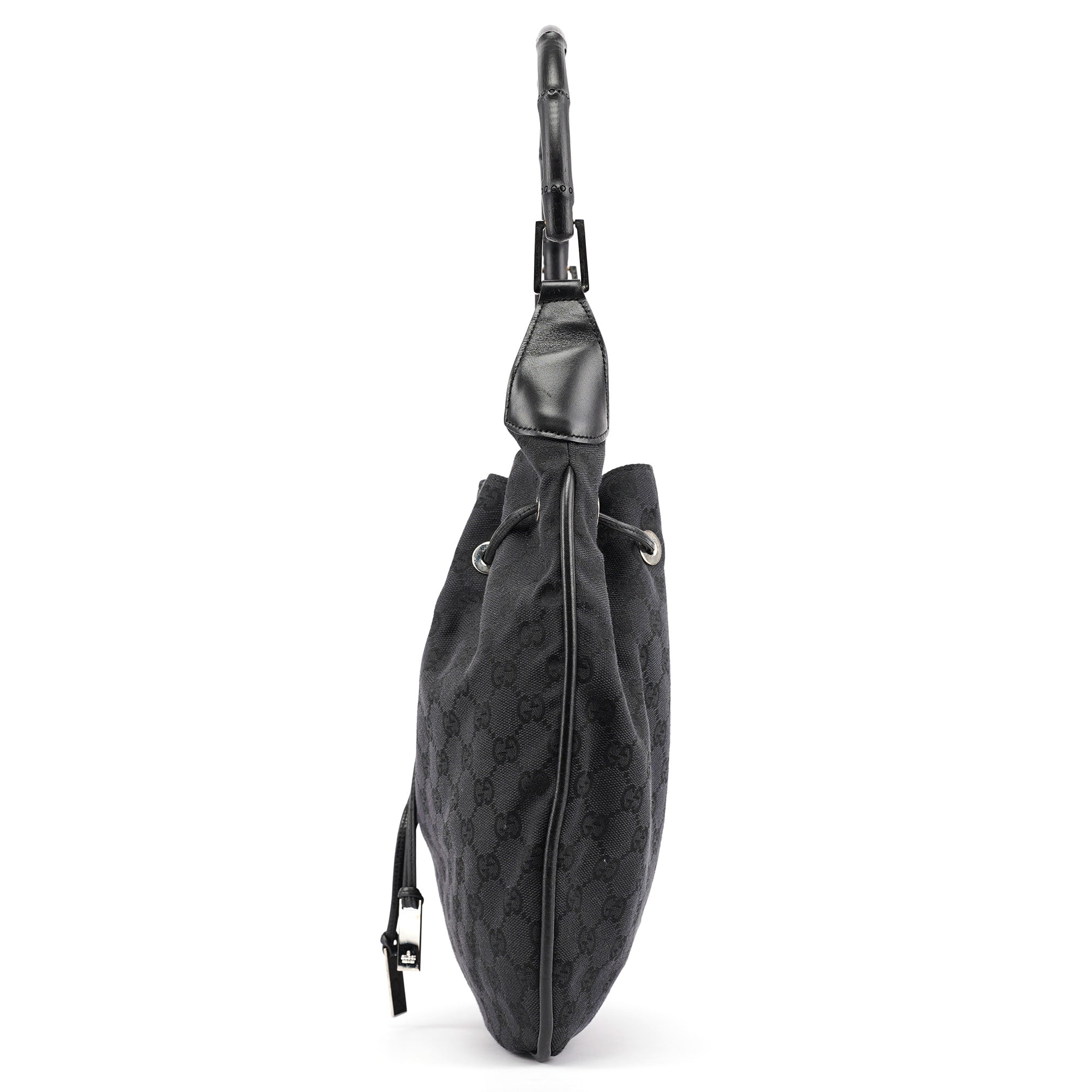 Black GG Bamboo Shoulder Bag