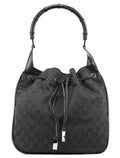 Black GG Bamboo Shoulder Bag