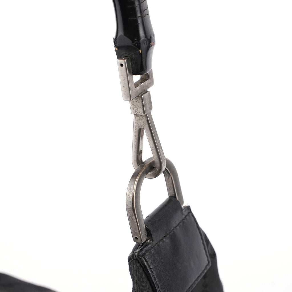 Black GG Bamboo Shoulder Bag