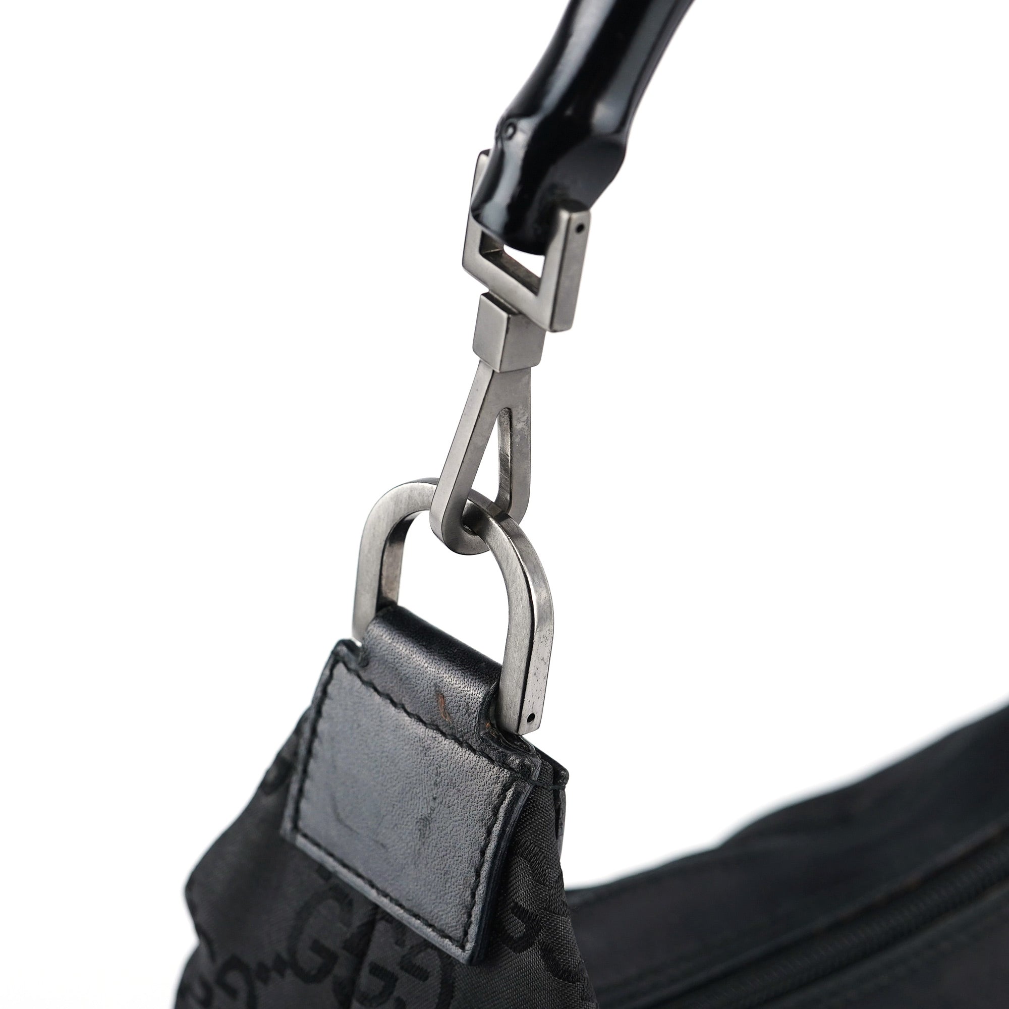 Black GG Bamboo Shoulder Bag