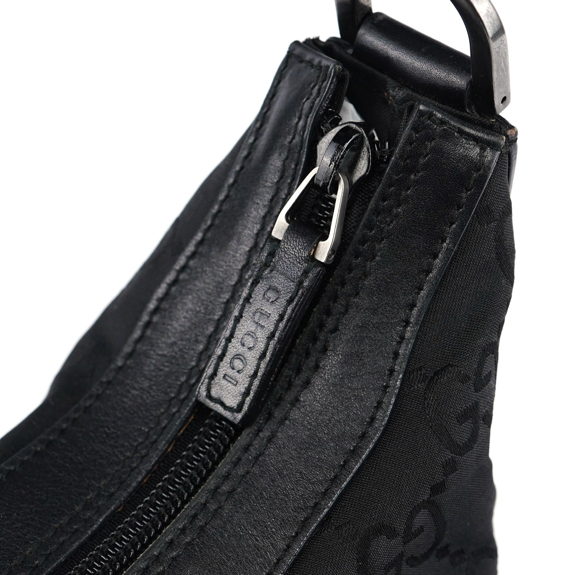 Black GG Bamboo Shoulder Bag