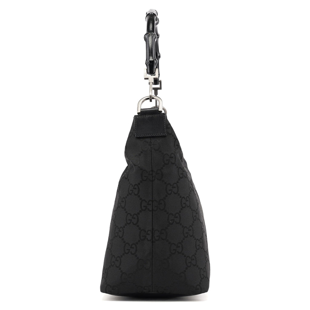 Black GG Bamboo Shoulder Bag