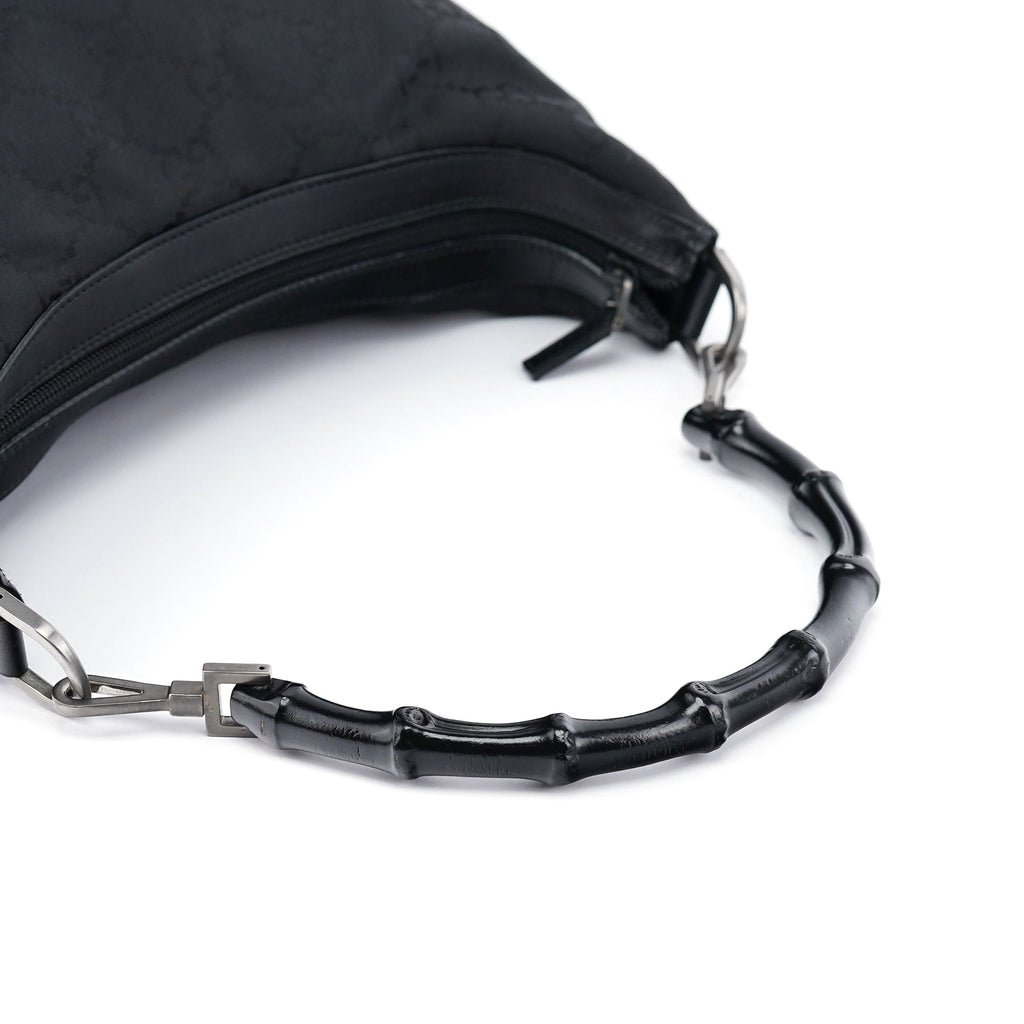 Black GG Bamboo Shoulder Bag