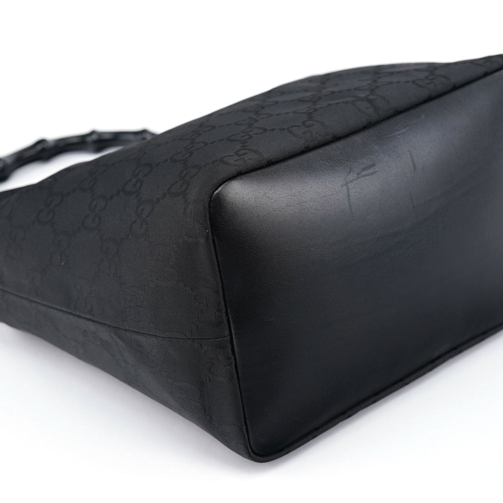 Black GG Bamboo Shoulder Bag
