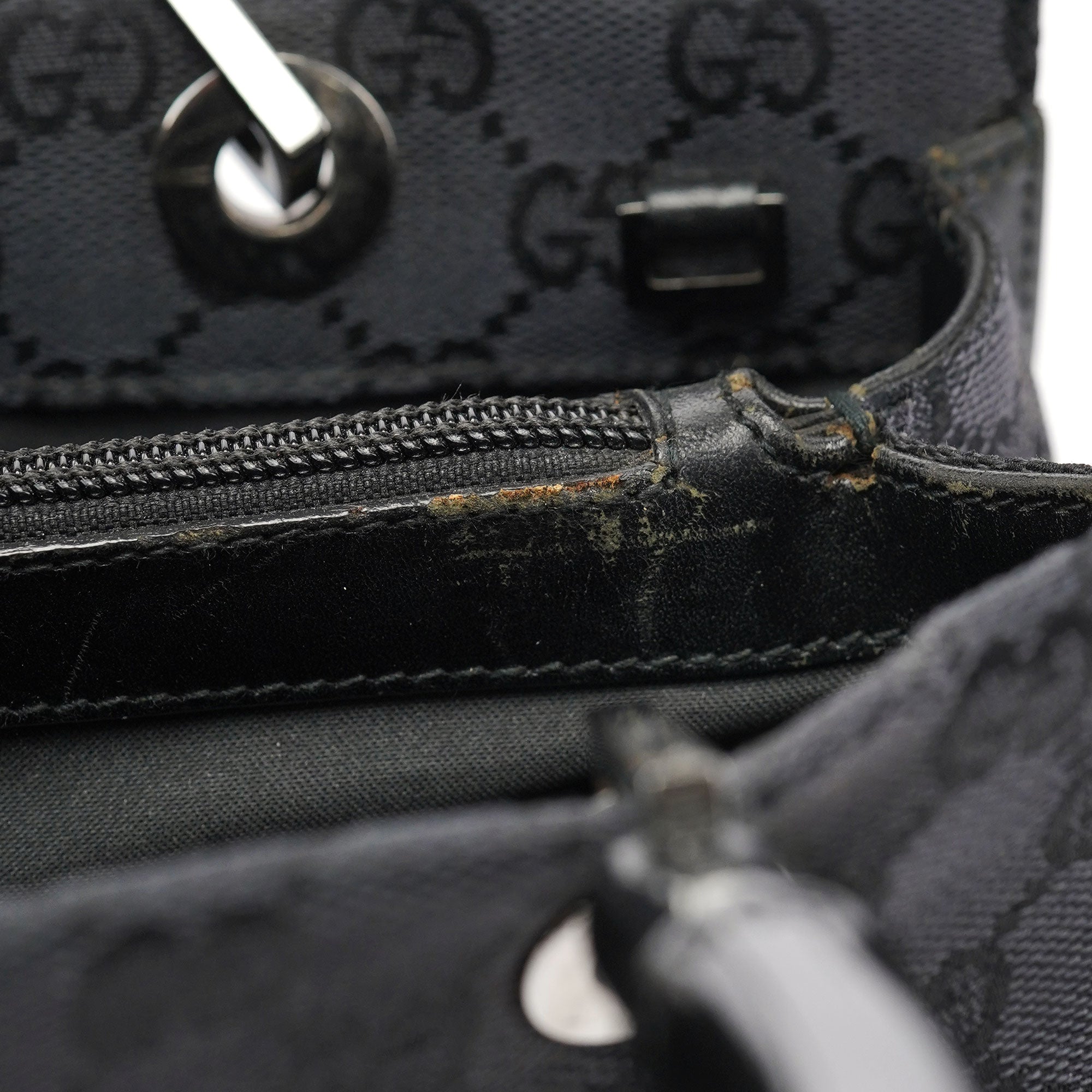 Black GG Bamboo Tote 2-Way