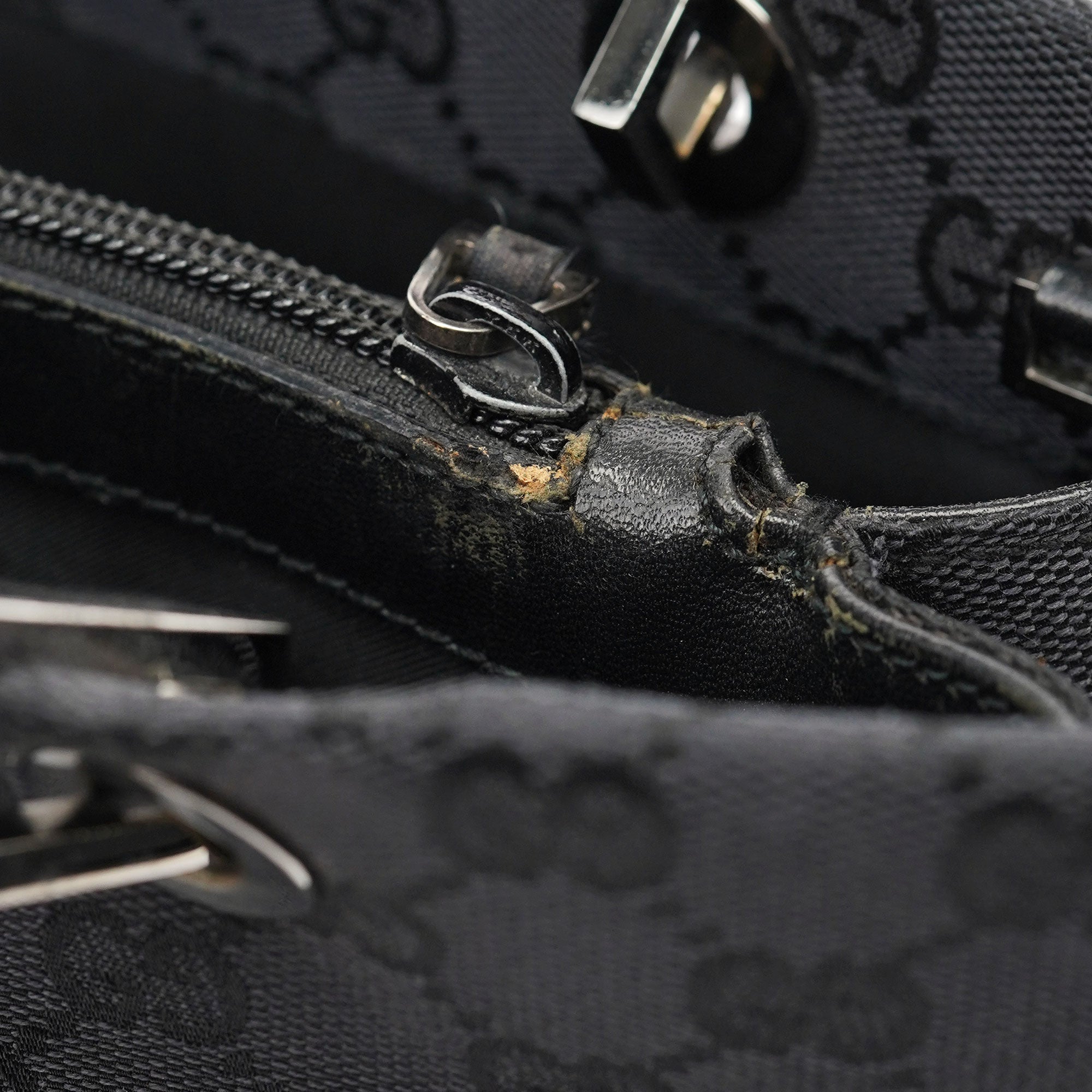 Black GG Bamboo Tote 2-Way
