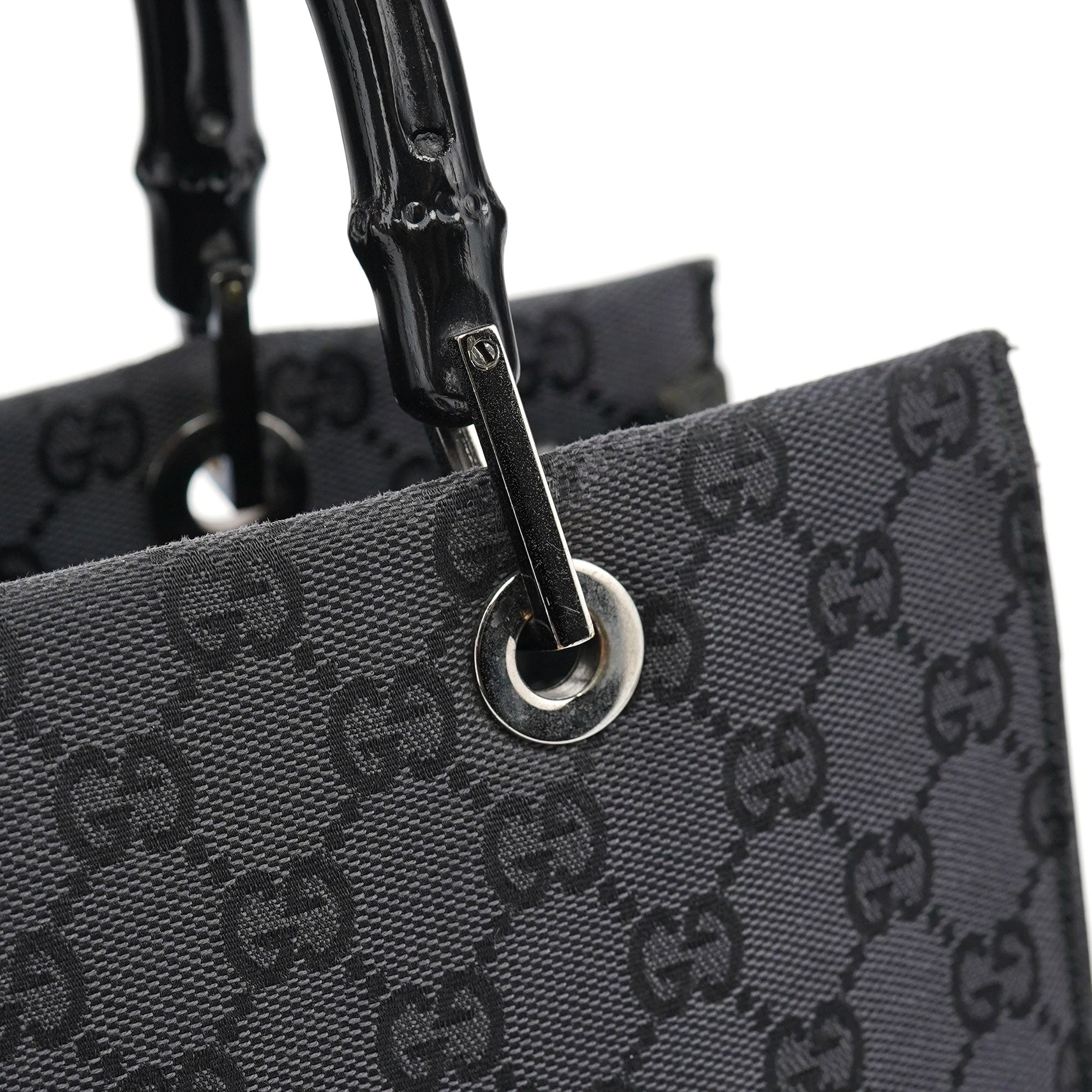 Black GG Bamboo Tote 2-Way