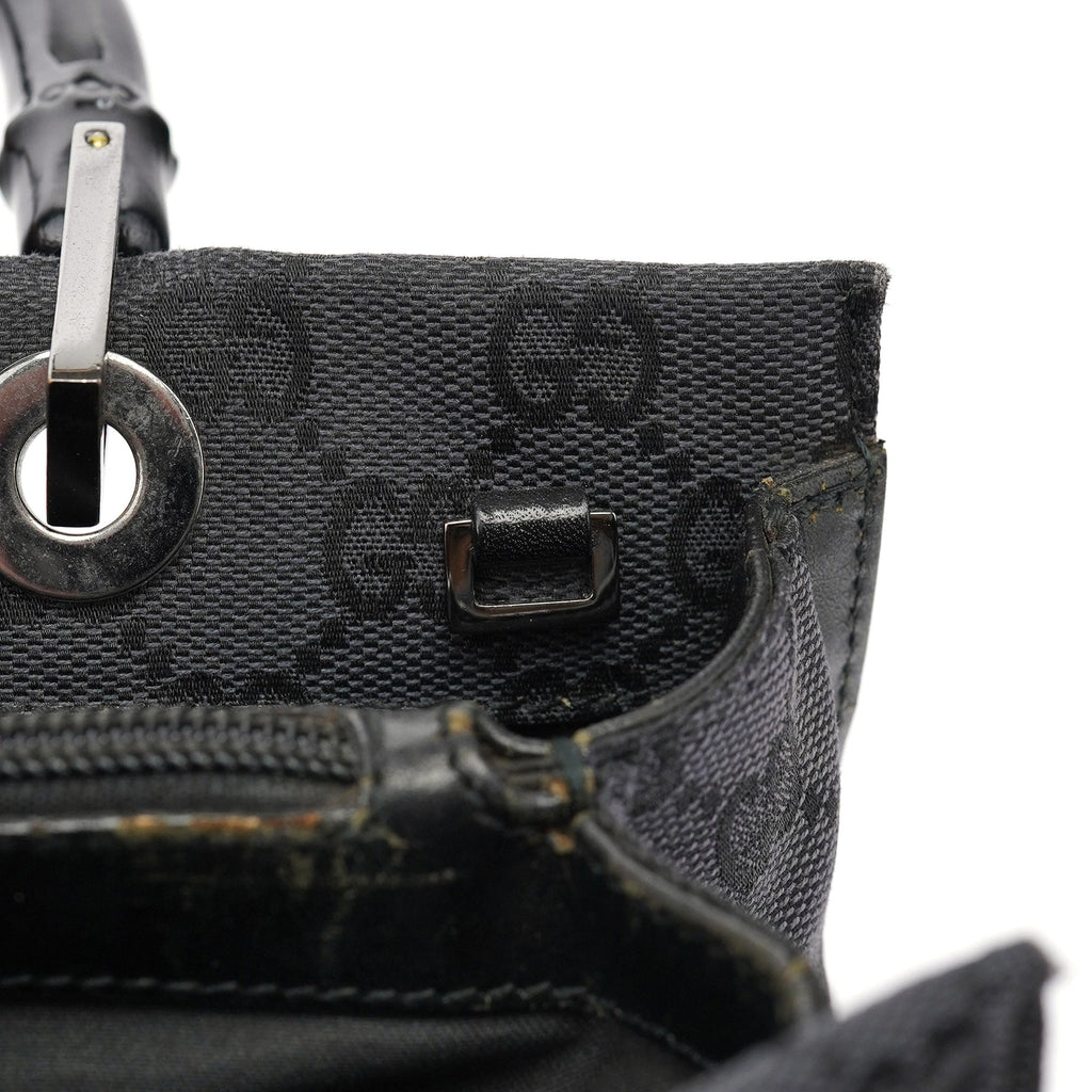 Black GG Bamboo Tote 2-Way