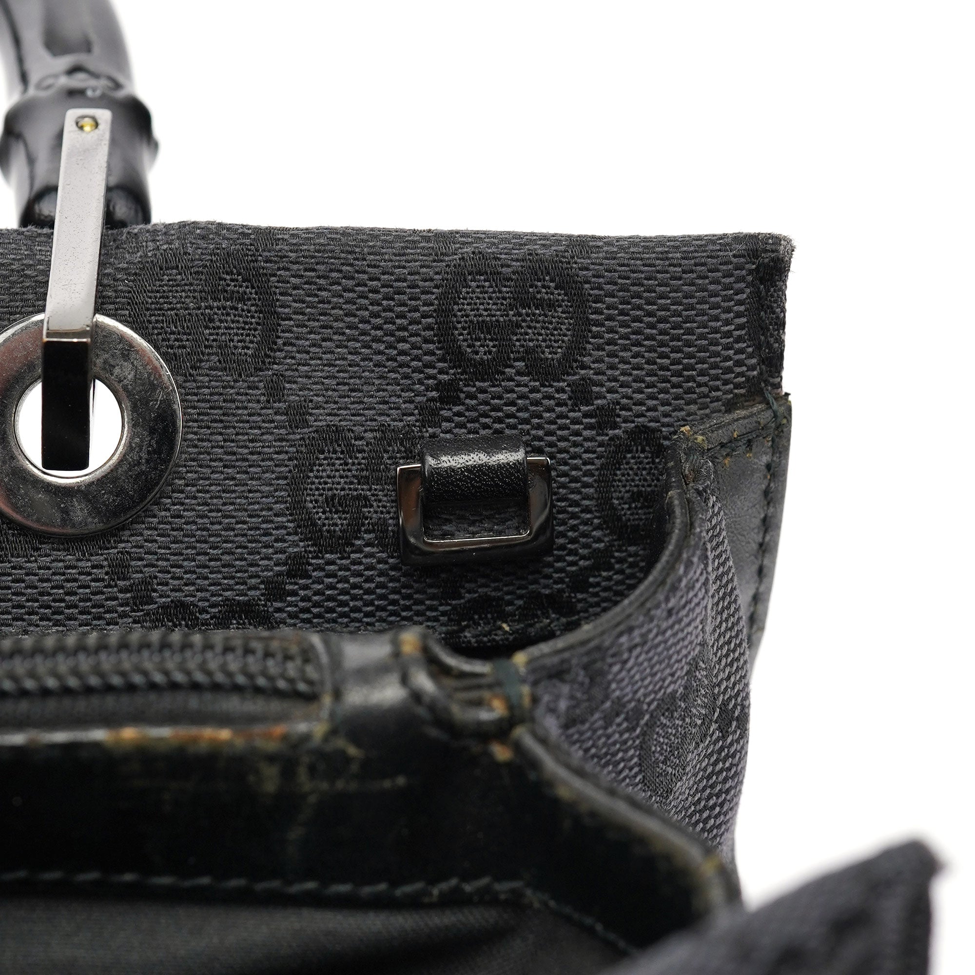 Black GG Bamboo Tote 2-Way