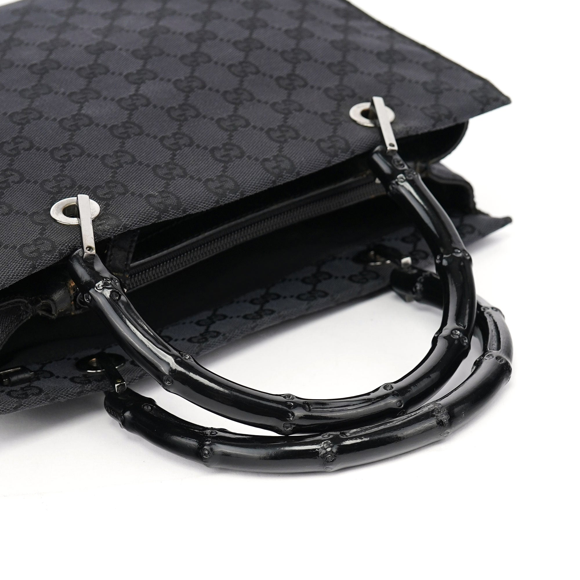 Black GG Bamboo Tote 2-Way