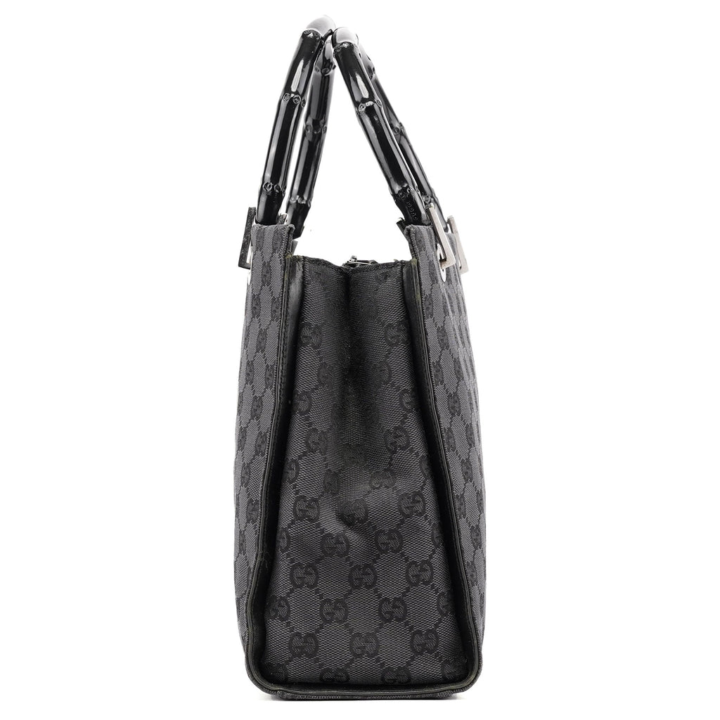 Black GG Bamboo Tote 2-Way