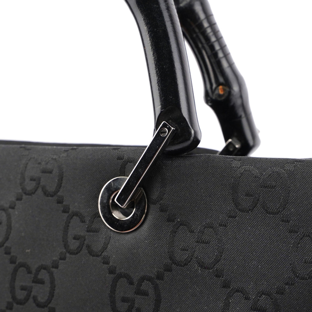 Black GG Bamboo Tote