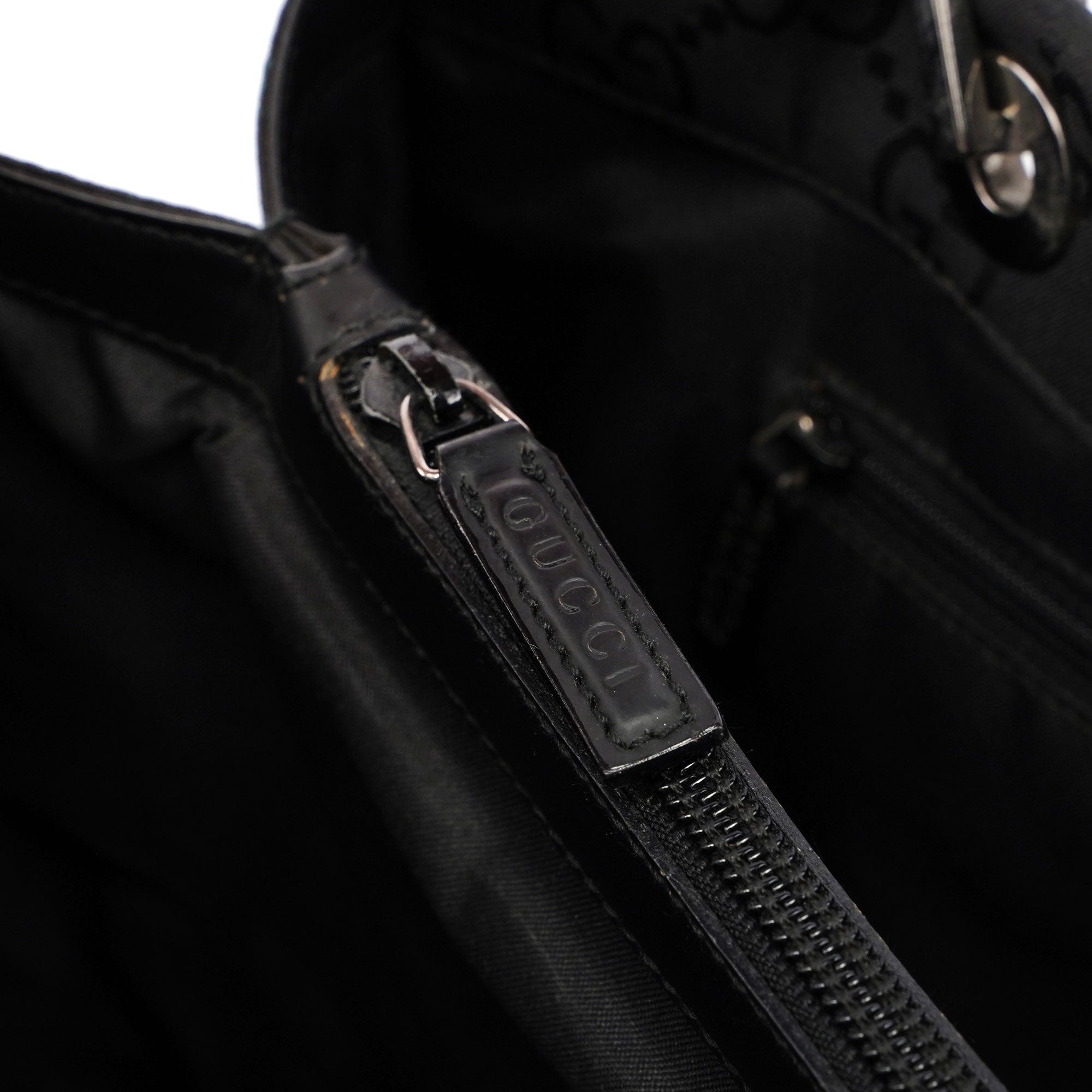 Black GG Bamboo Tote