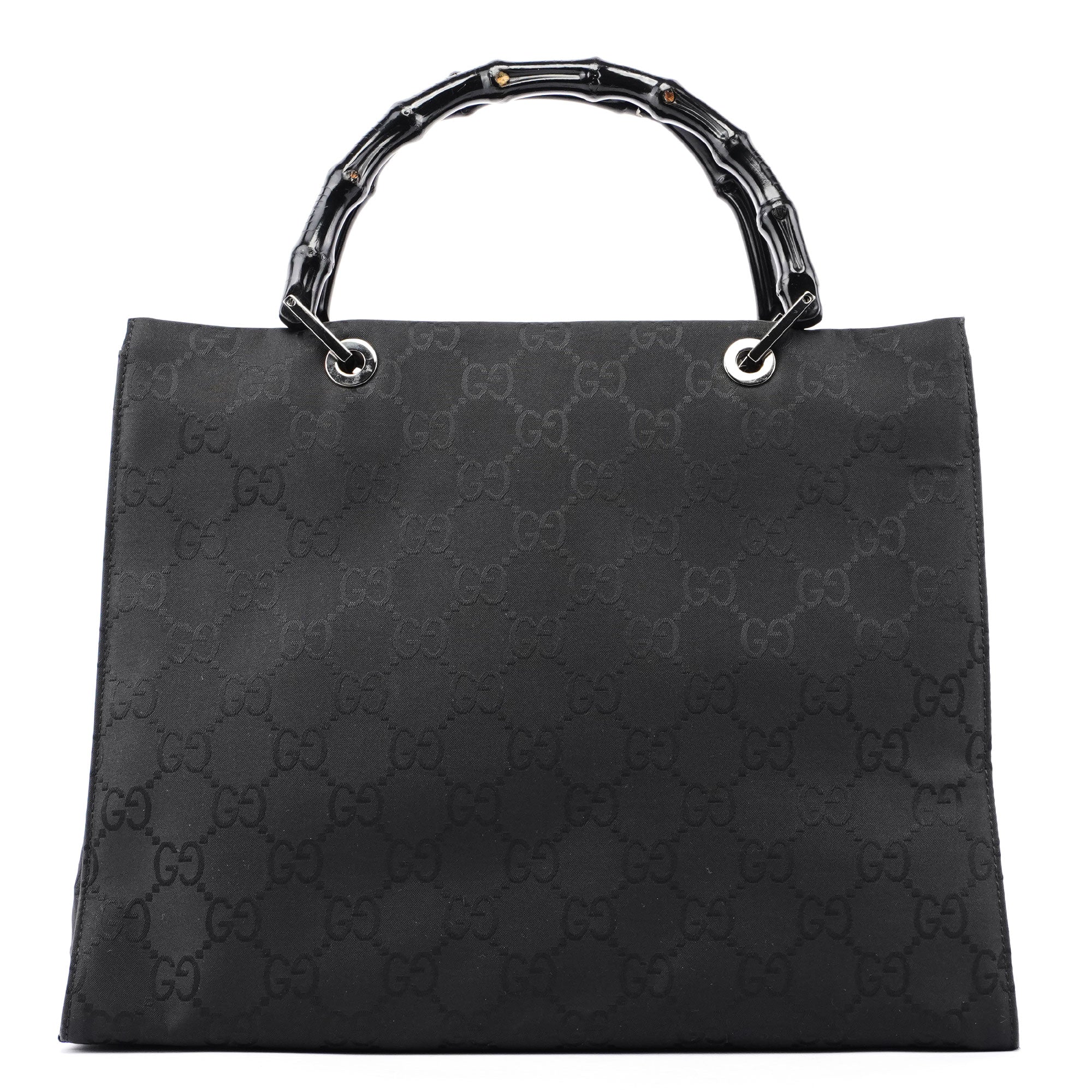 Black GG Bamboo Tote