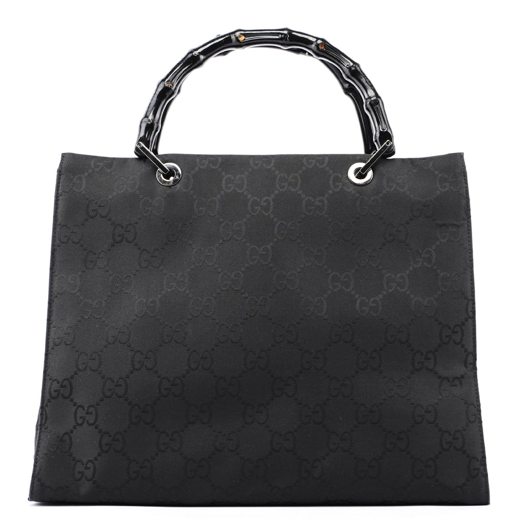 Black GG Bamboo Tote