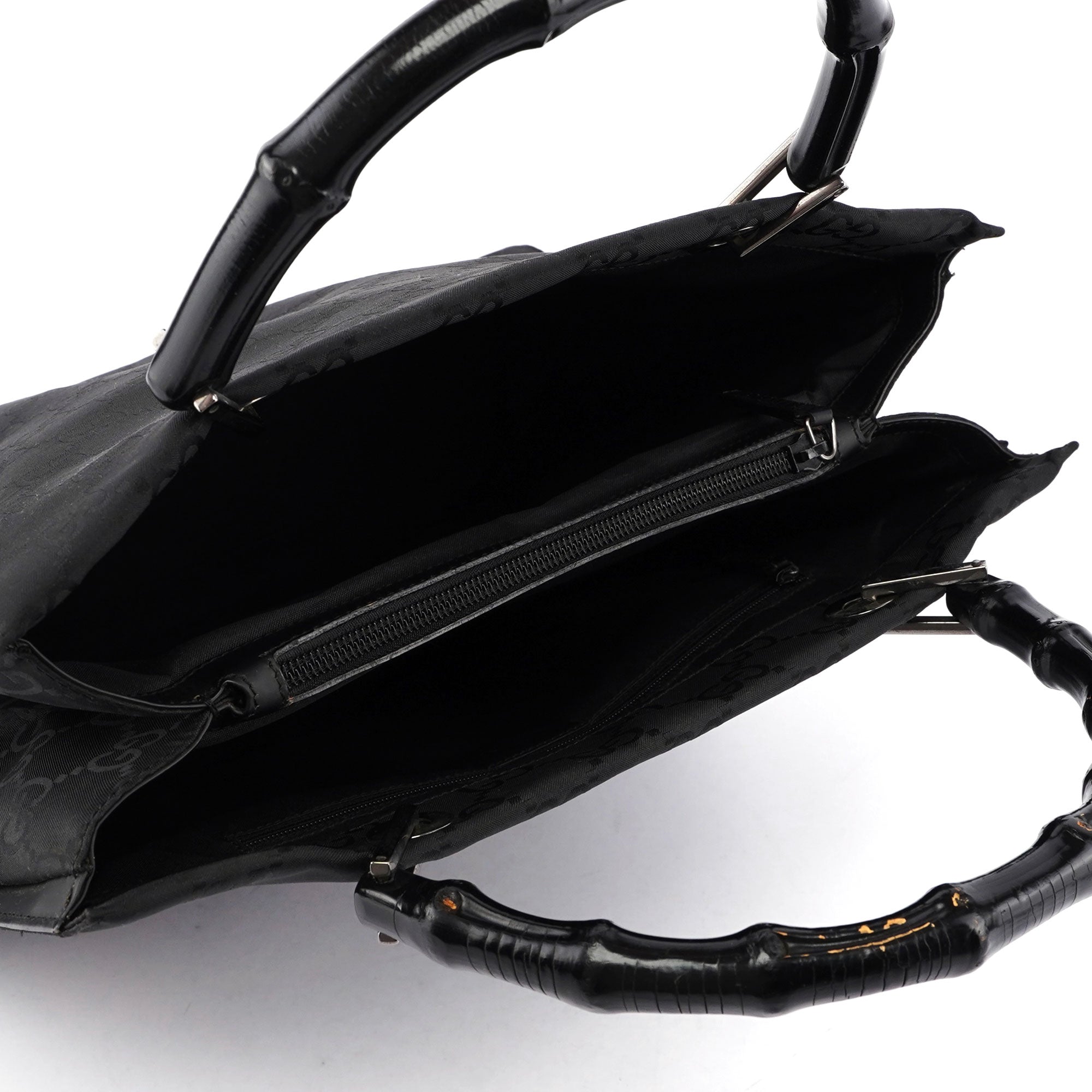 Black GG Bamboo Tote