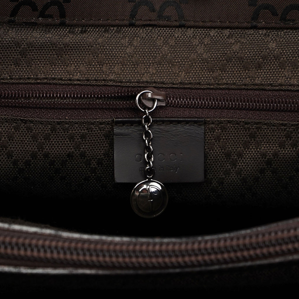 Black GG Bamboo Tote