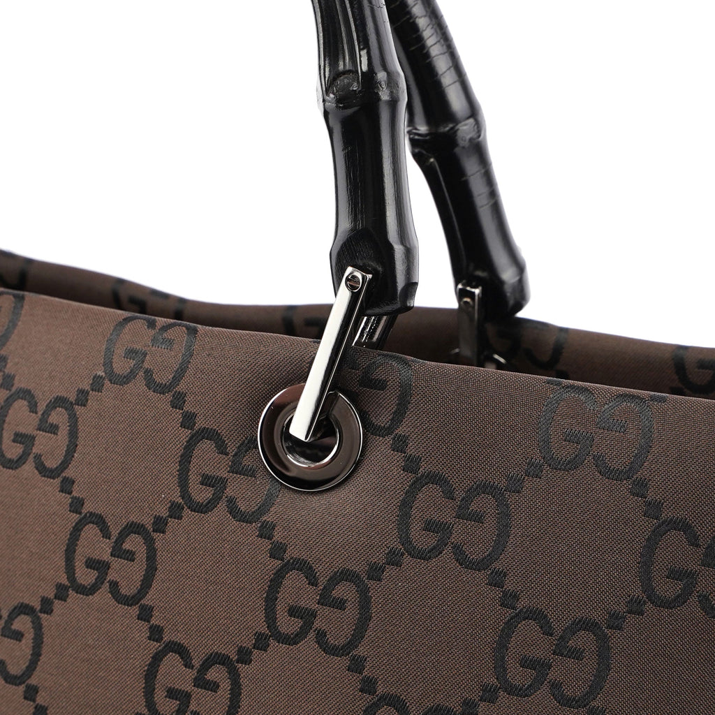 Black GG Bamboo Tote