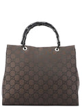 Black GG Bamboo Tote