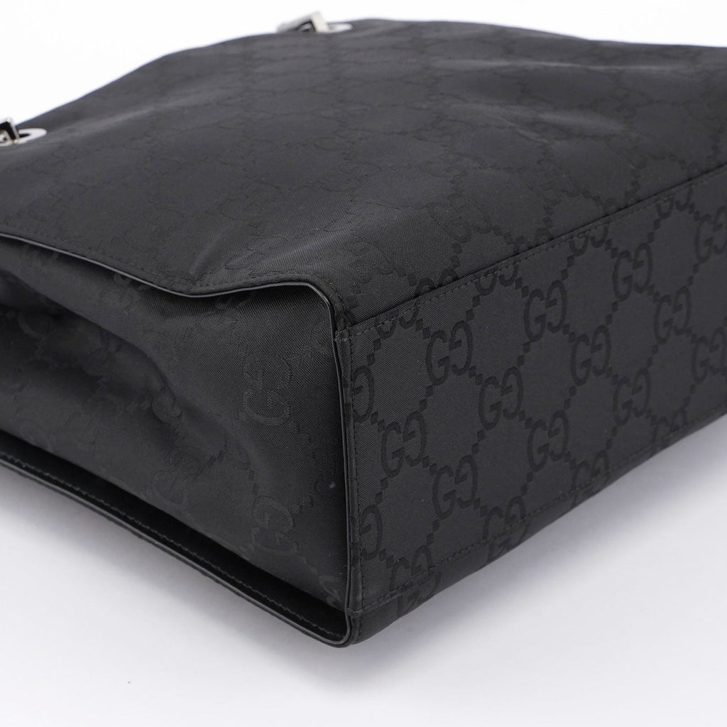 Black GG Bamboo Tote