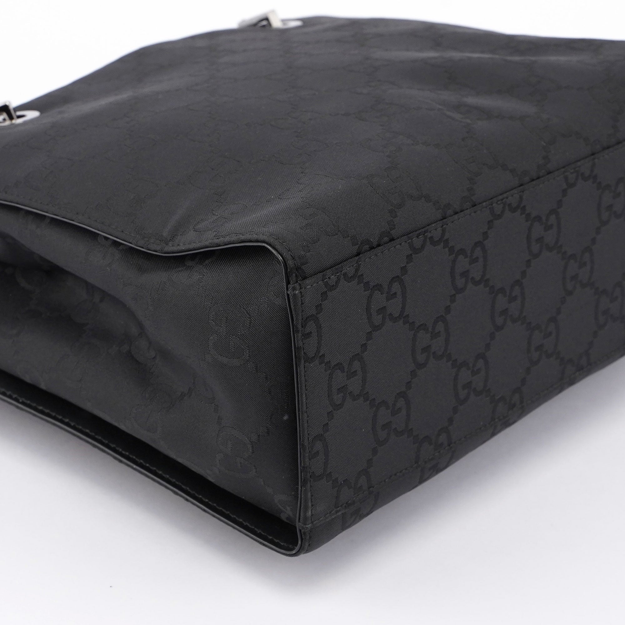 Black GG Bamboo Tote