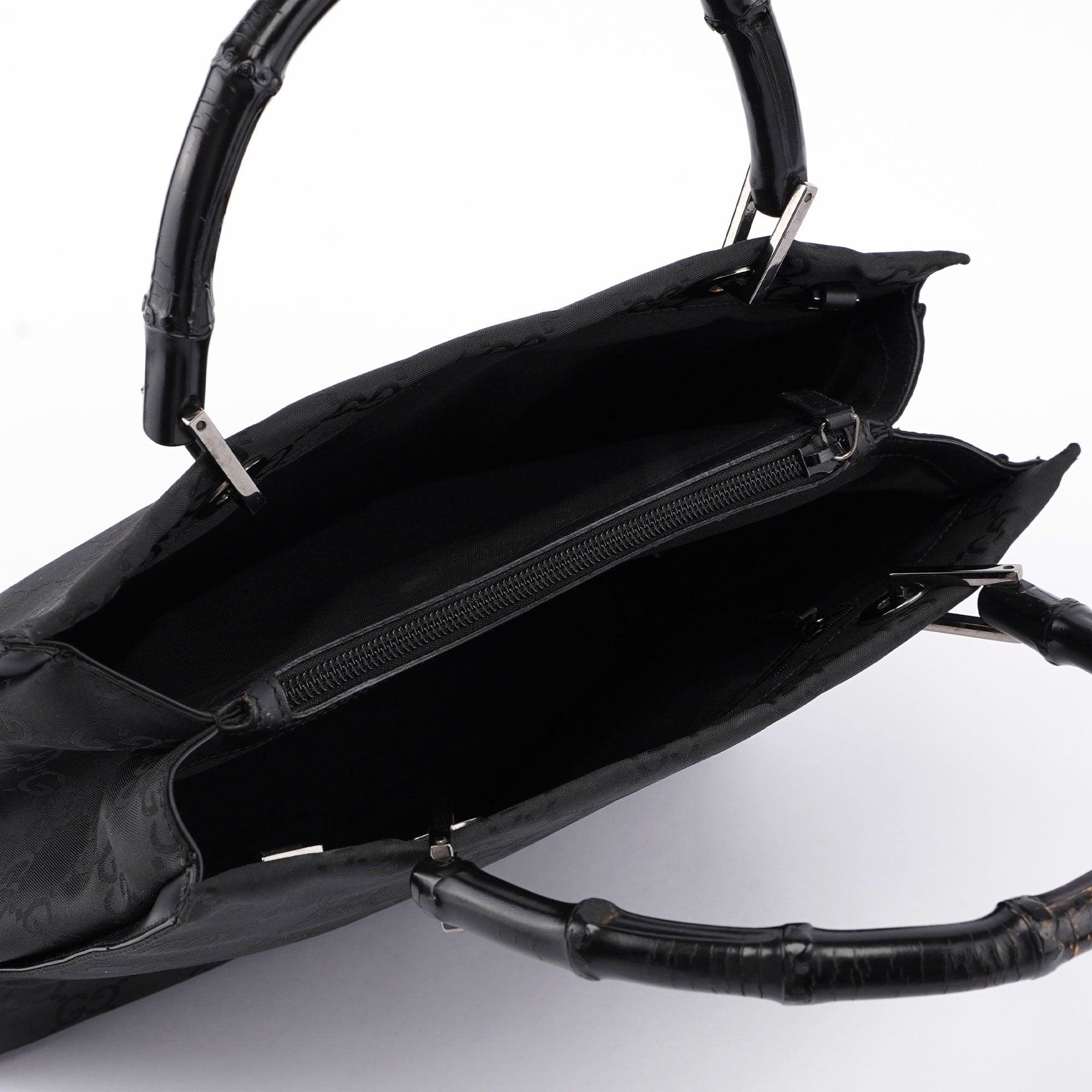 Black GG Bamboo Tote