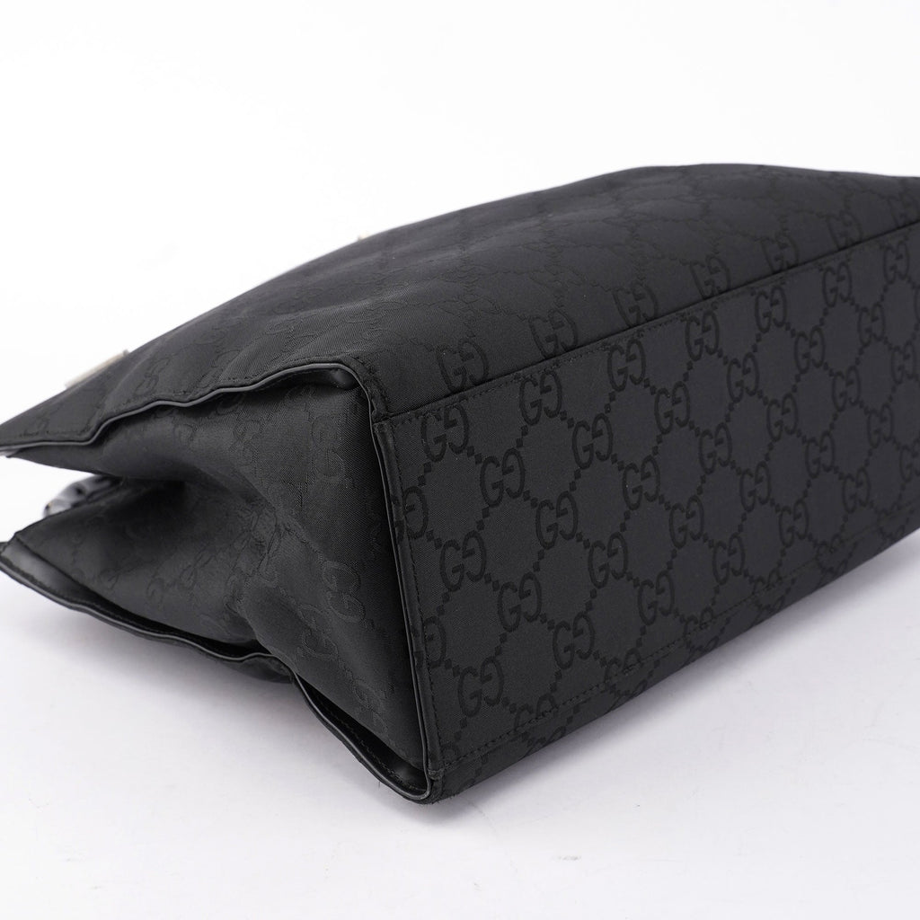 Black GG Bamboo Tote